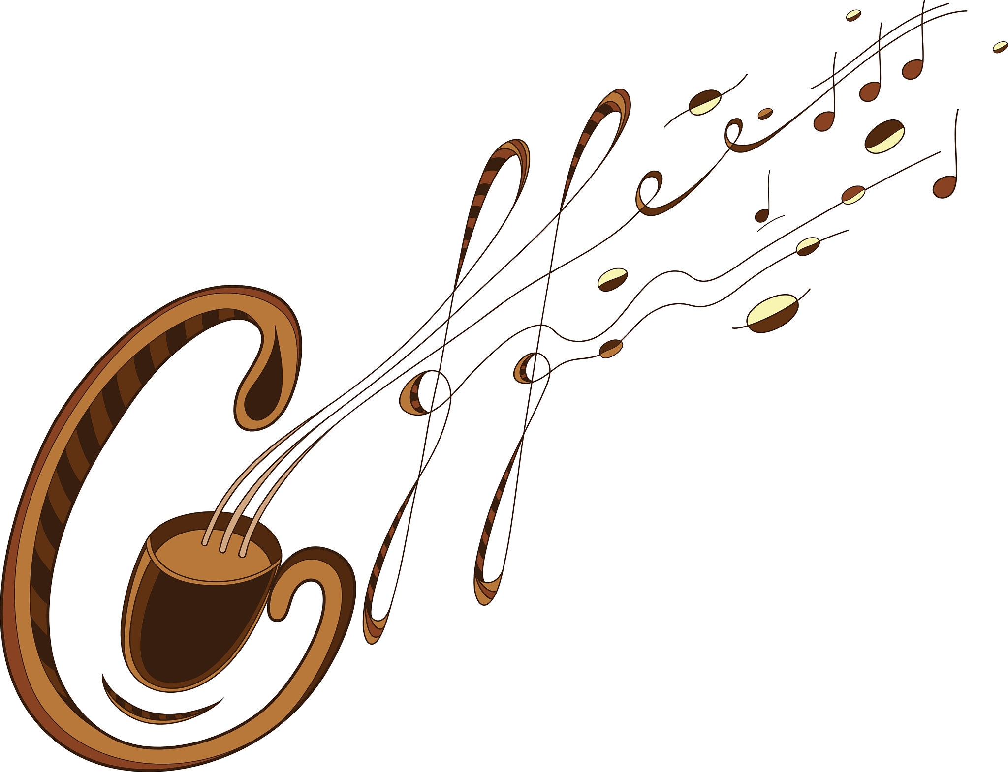 coffee and music lettering