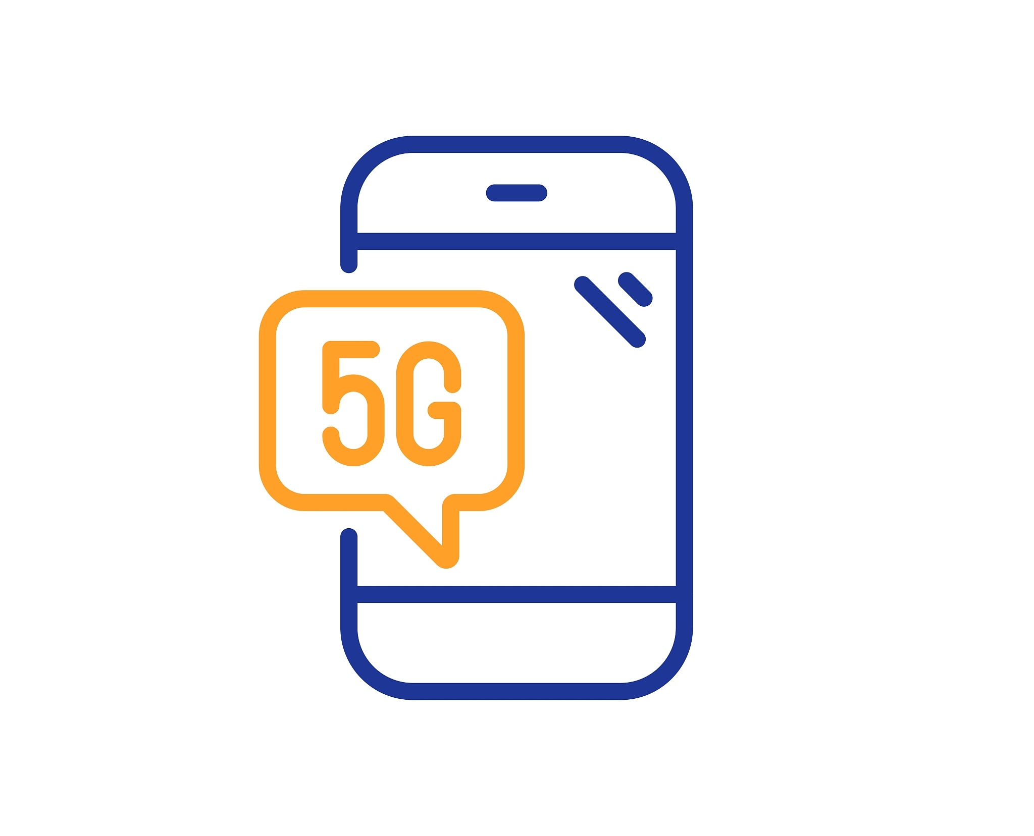 5g technology phone line icon. wifi wireless network sign. vecto
