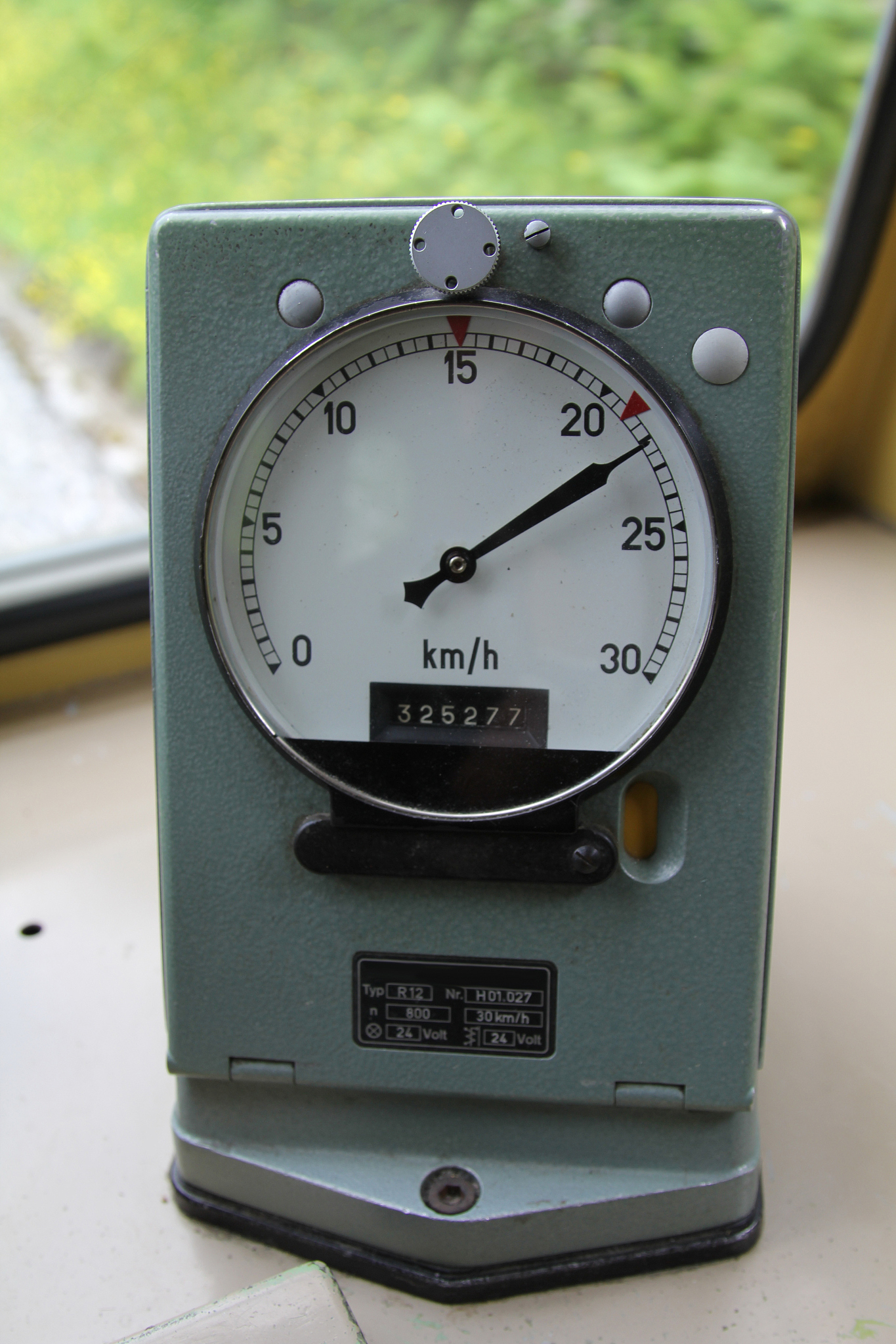 old-fashioned railroad speedometer