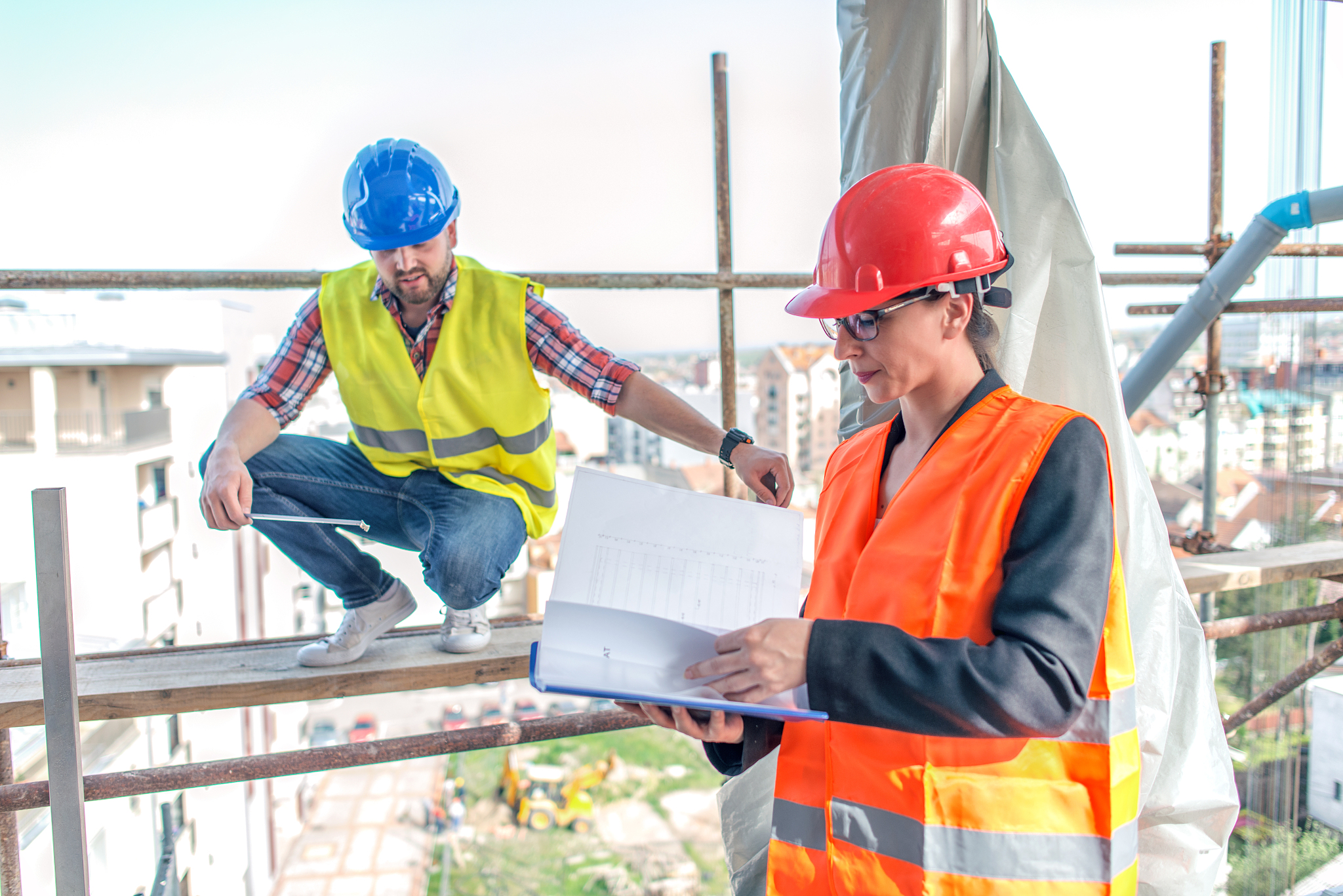 engineers on construction site