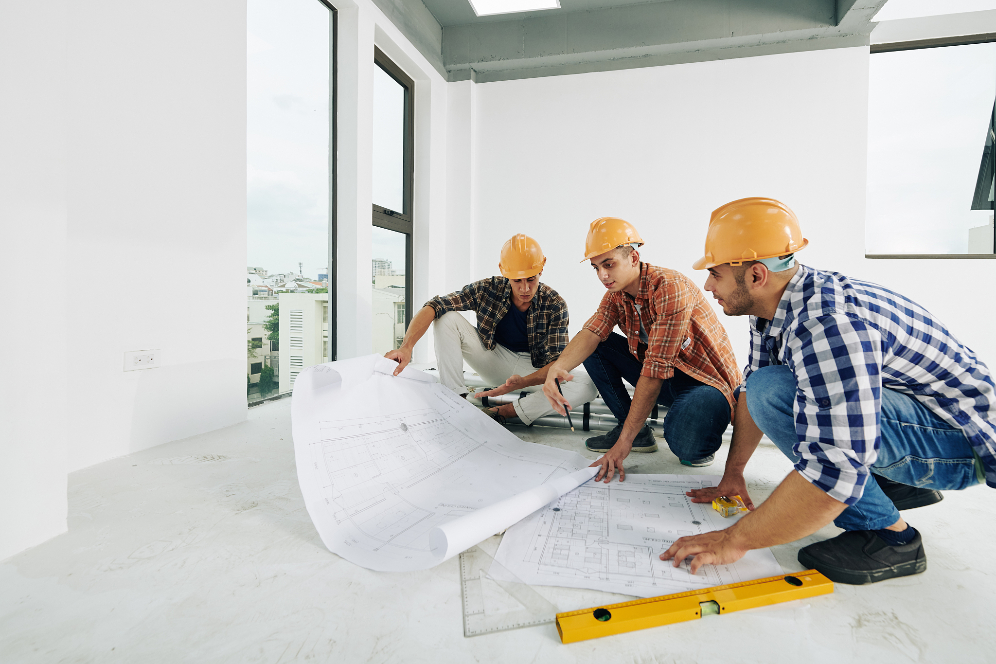 working on building plan