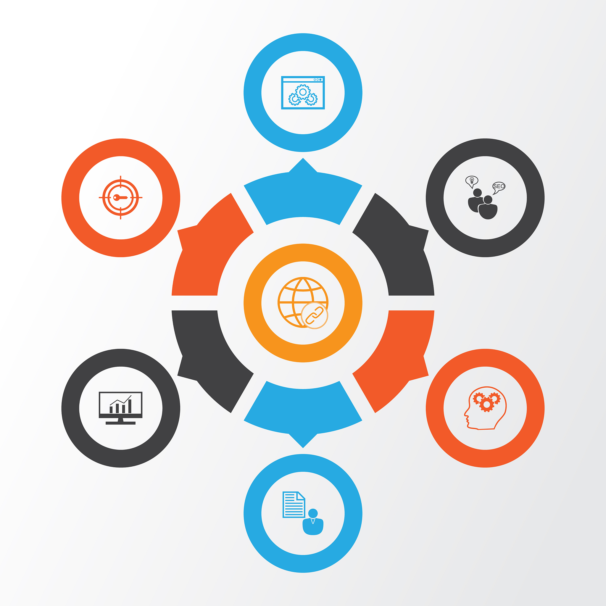 seo icons set collection of keyword marketing