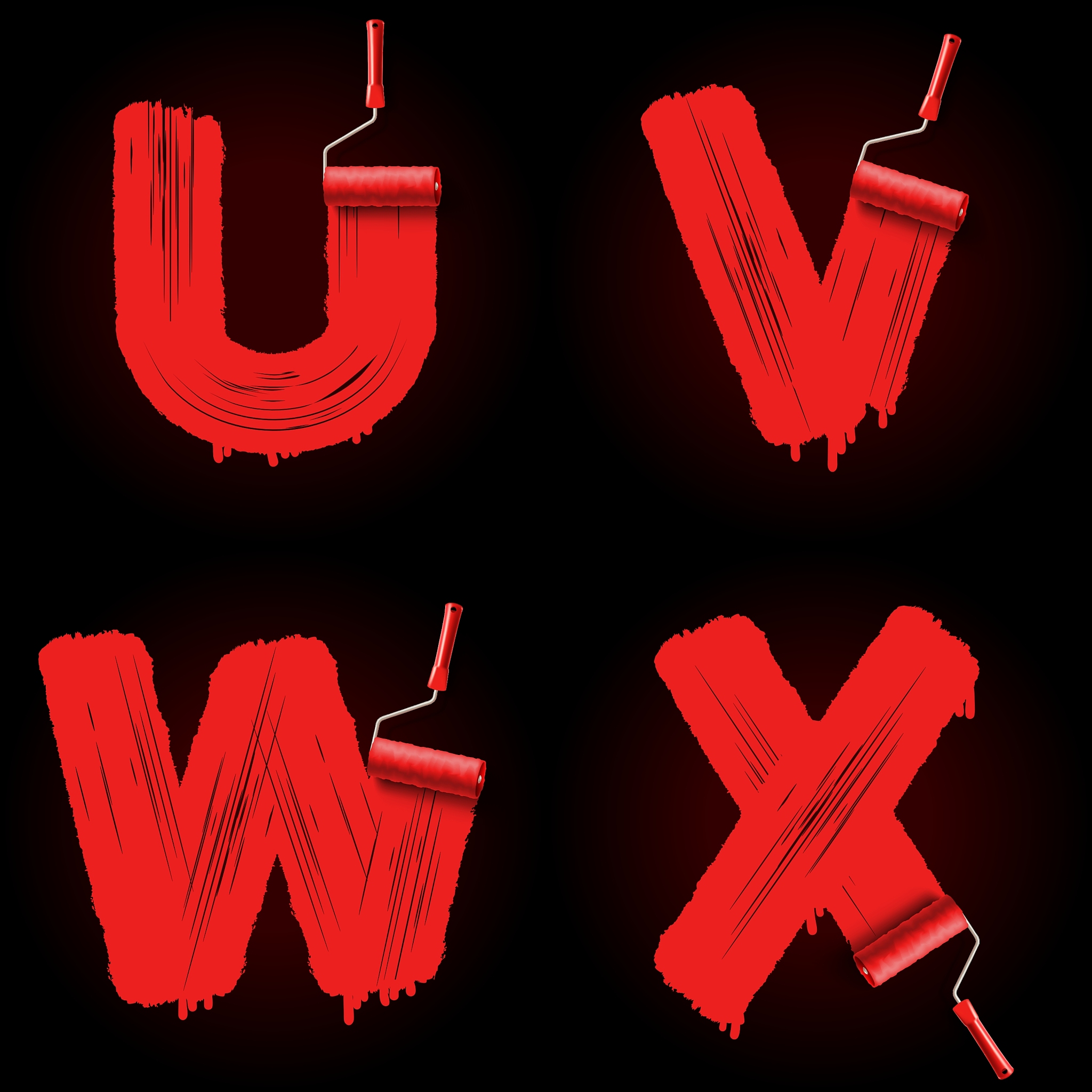 roller brush font