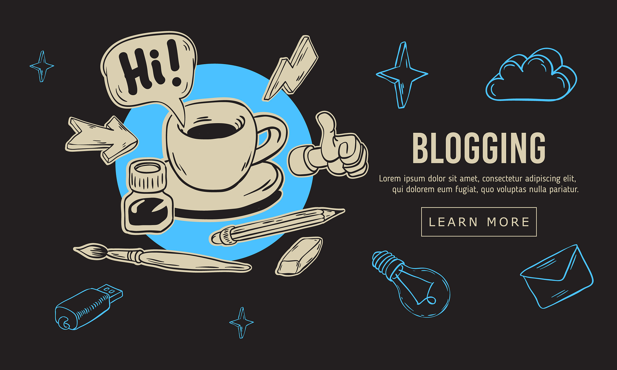 blogging artistic cartoon hand drawn sketchy line