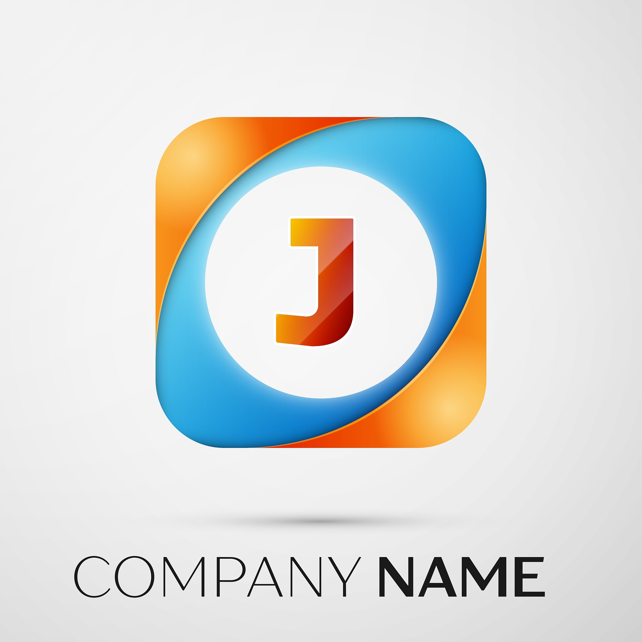 letter j logo symbol in the colorful square on