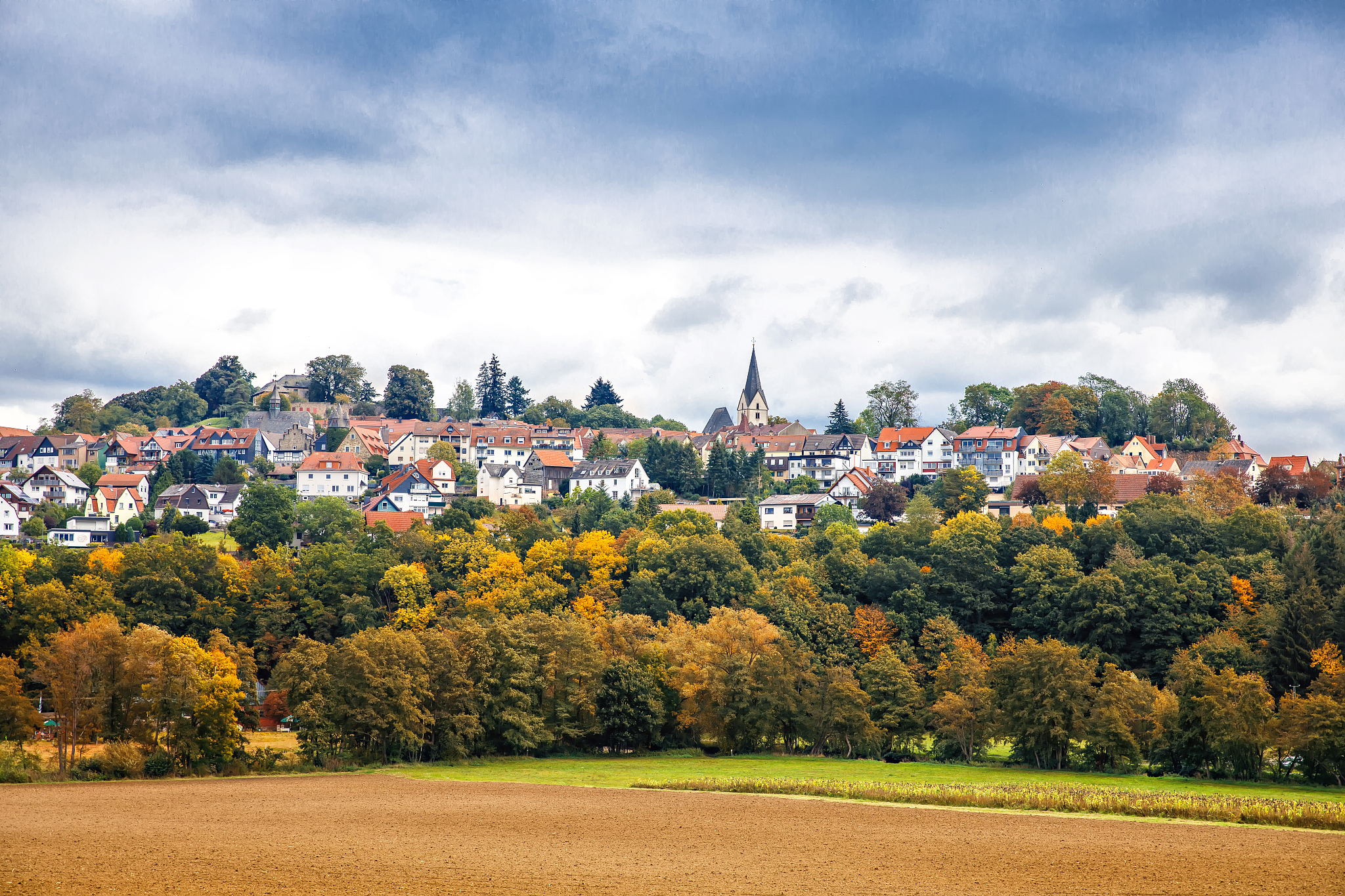 view on german city homberg ohm, hessen, germany. beautiful smal