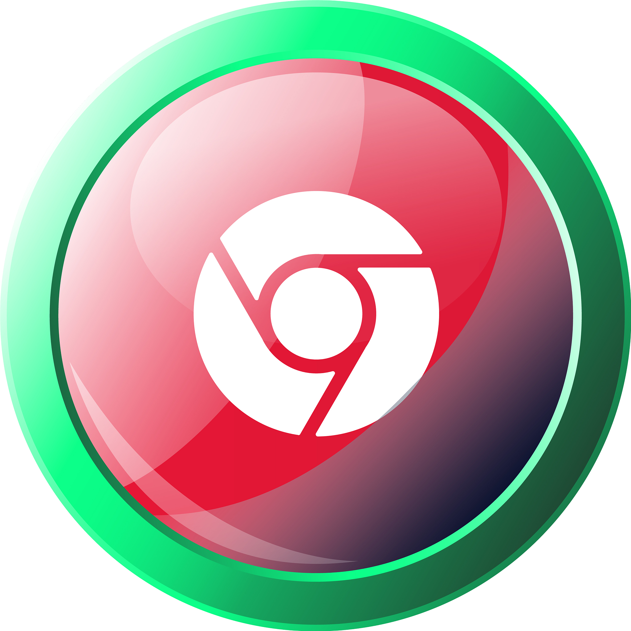 icon a red and green google chrome logo button