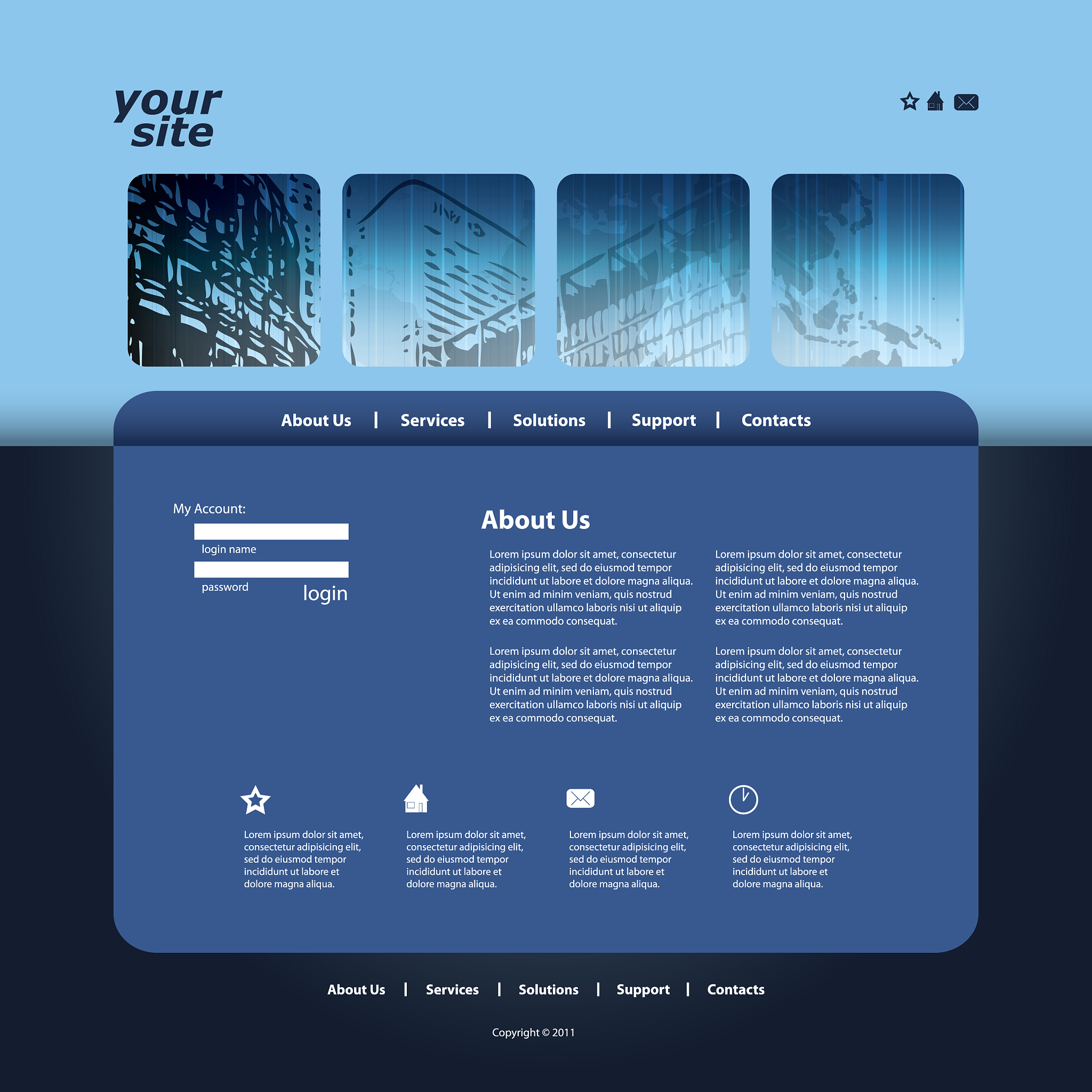 one page business website template