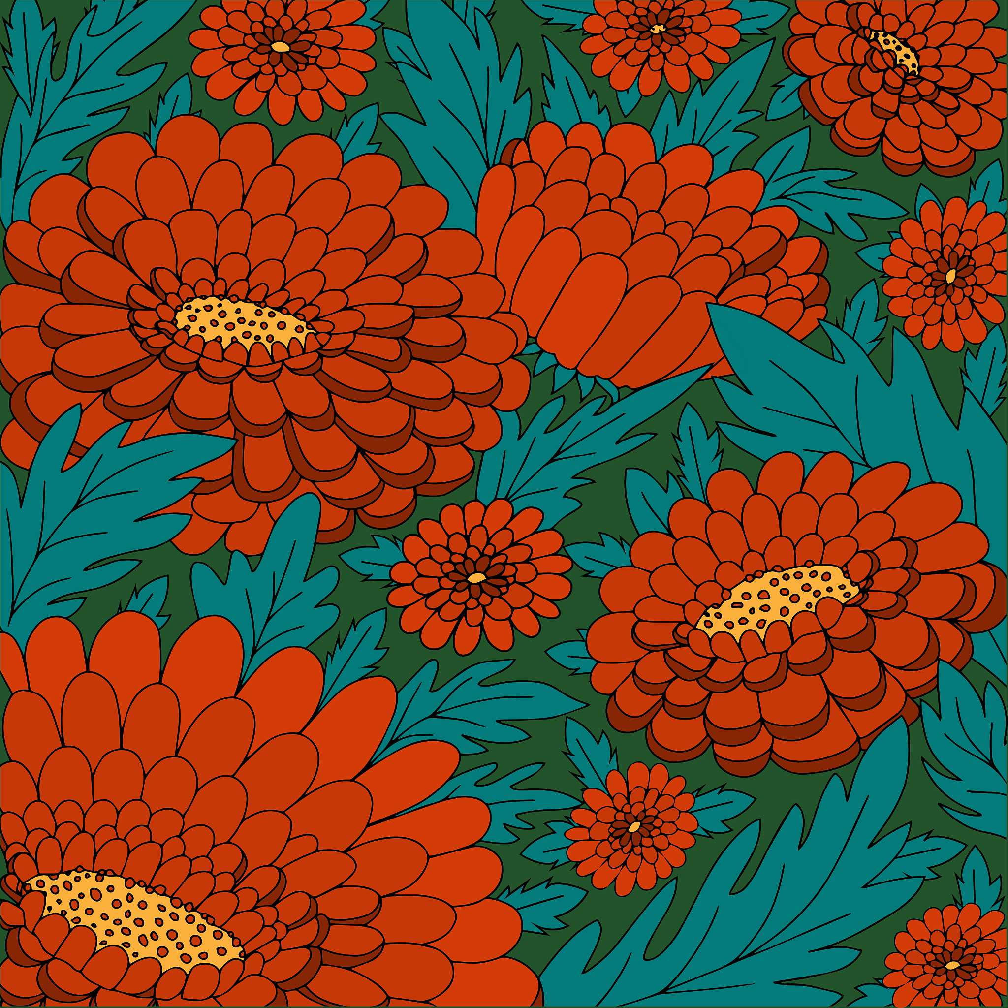 Describe a visually dynamic scene to me a sea of flowers