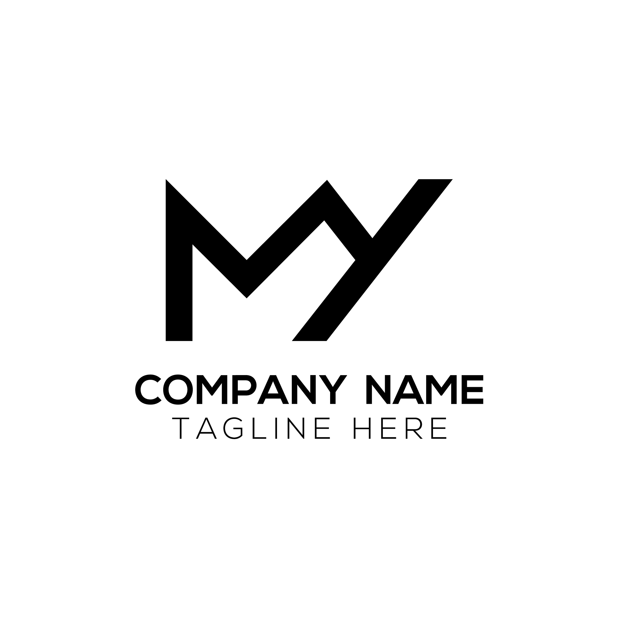 initial my letter logo design template abstract