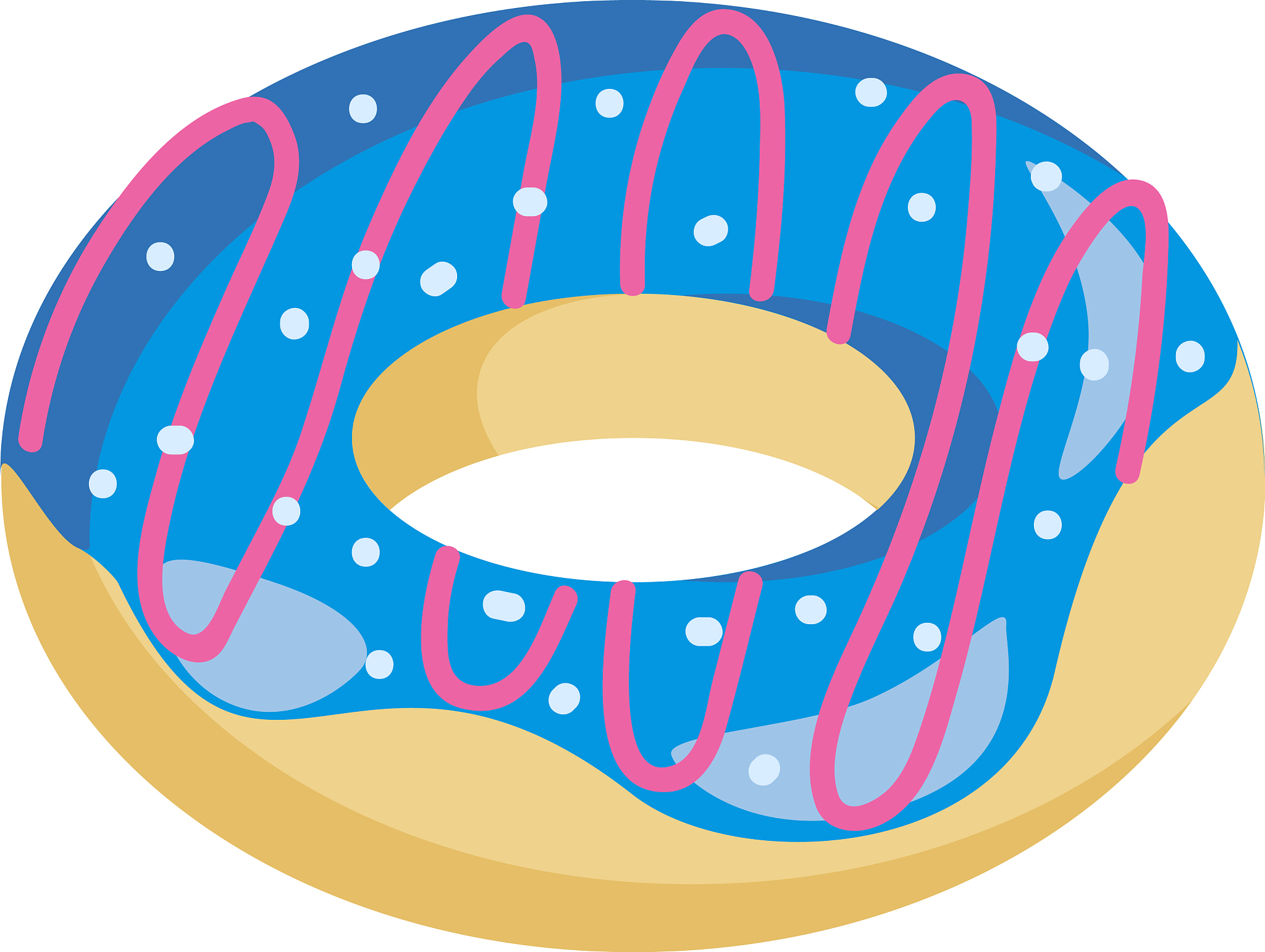a doughnut with blue cream or color