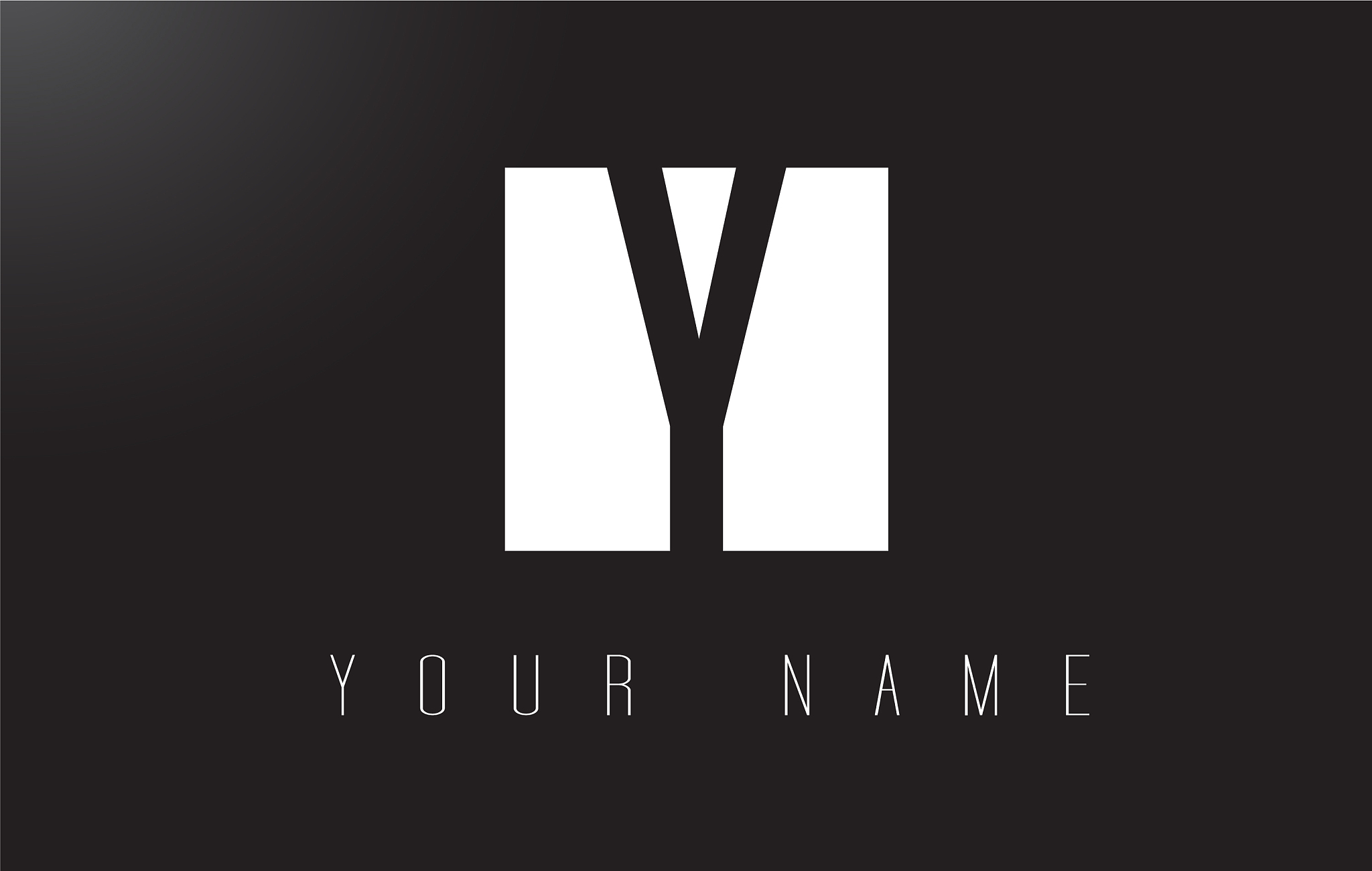 y letter logo with black and white negative space