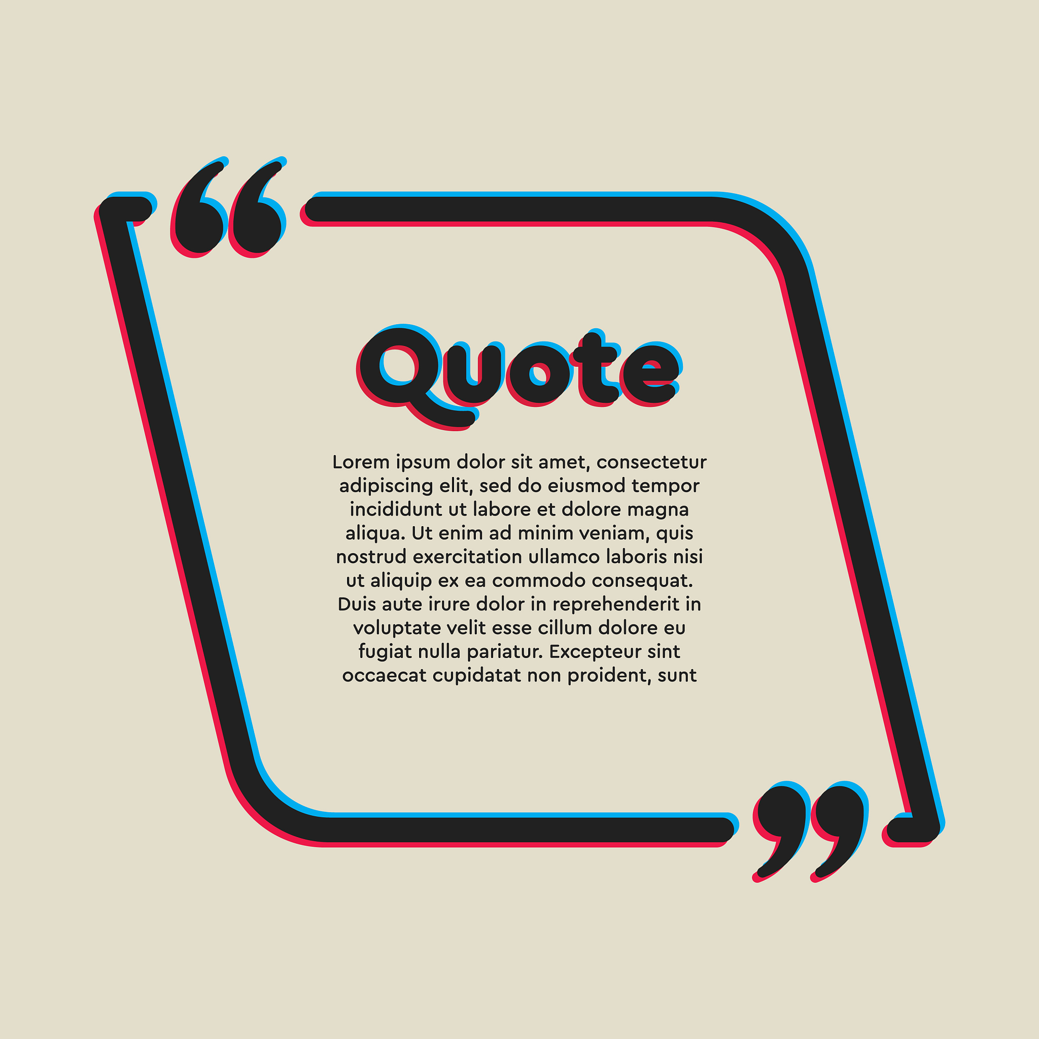 template a creative quote bracket square