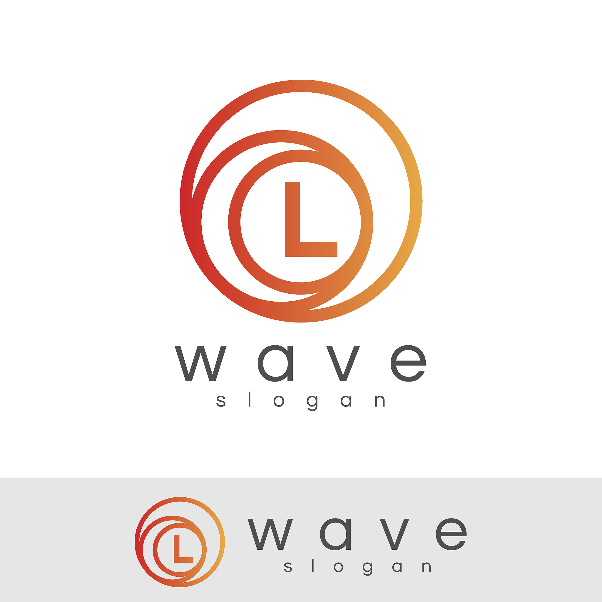 wave initial letter l icon design