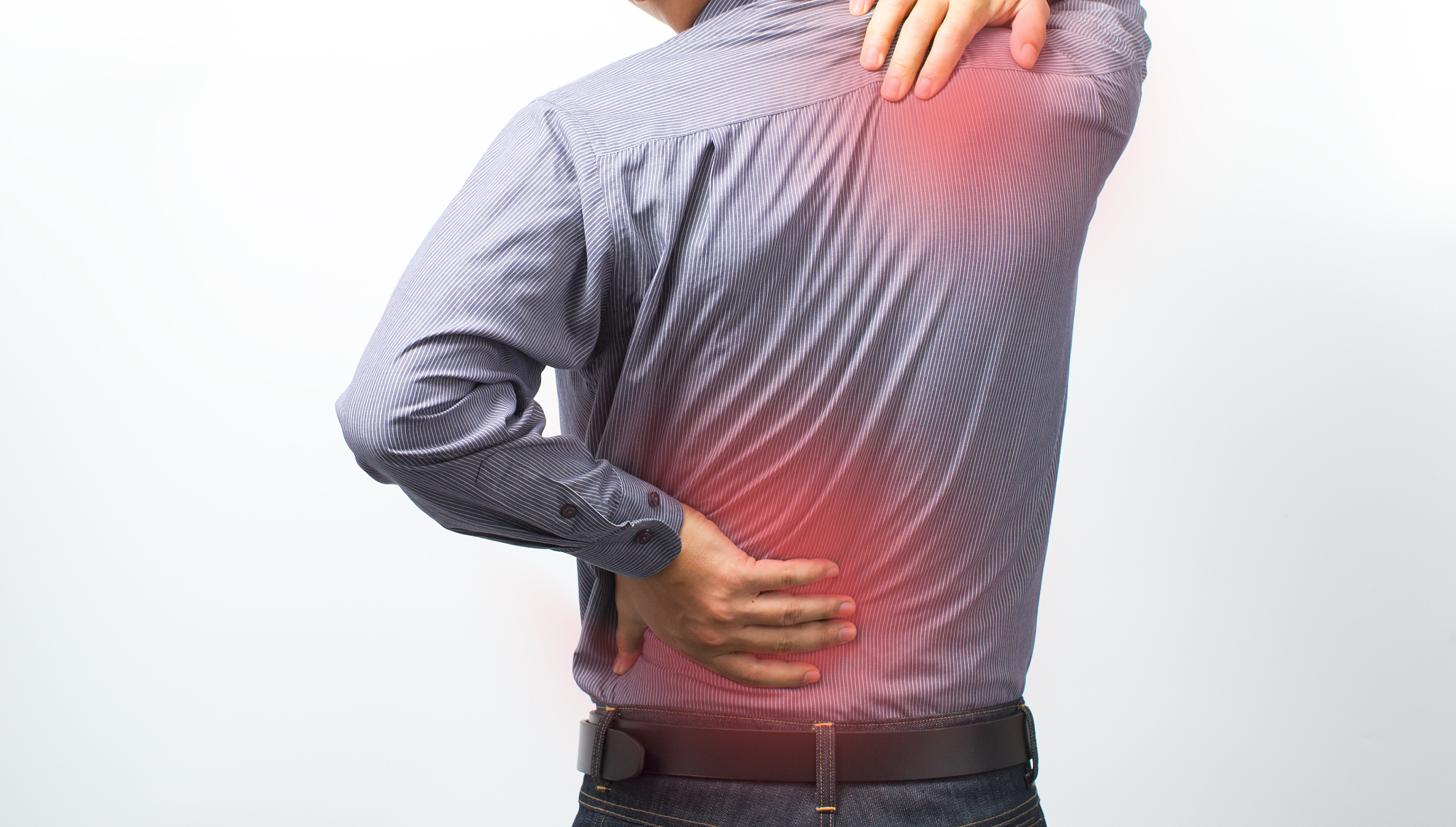 business man suffering from neck and back pain