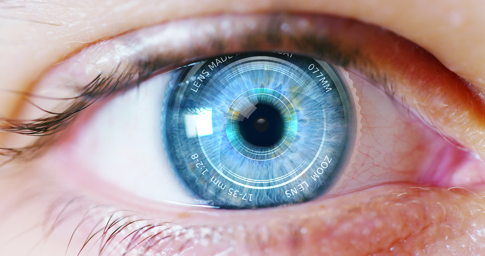human being futuristic vision, vision and control and protection
