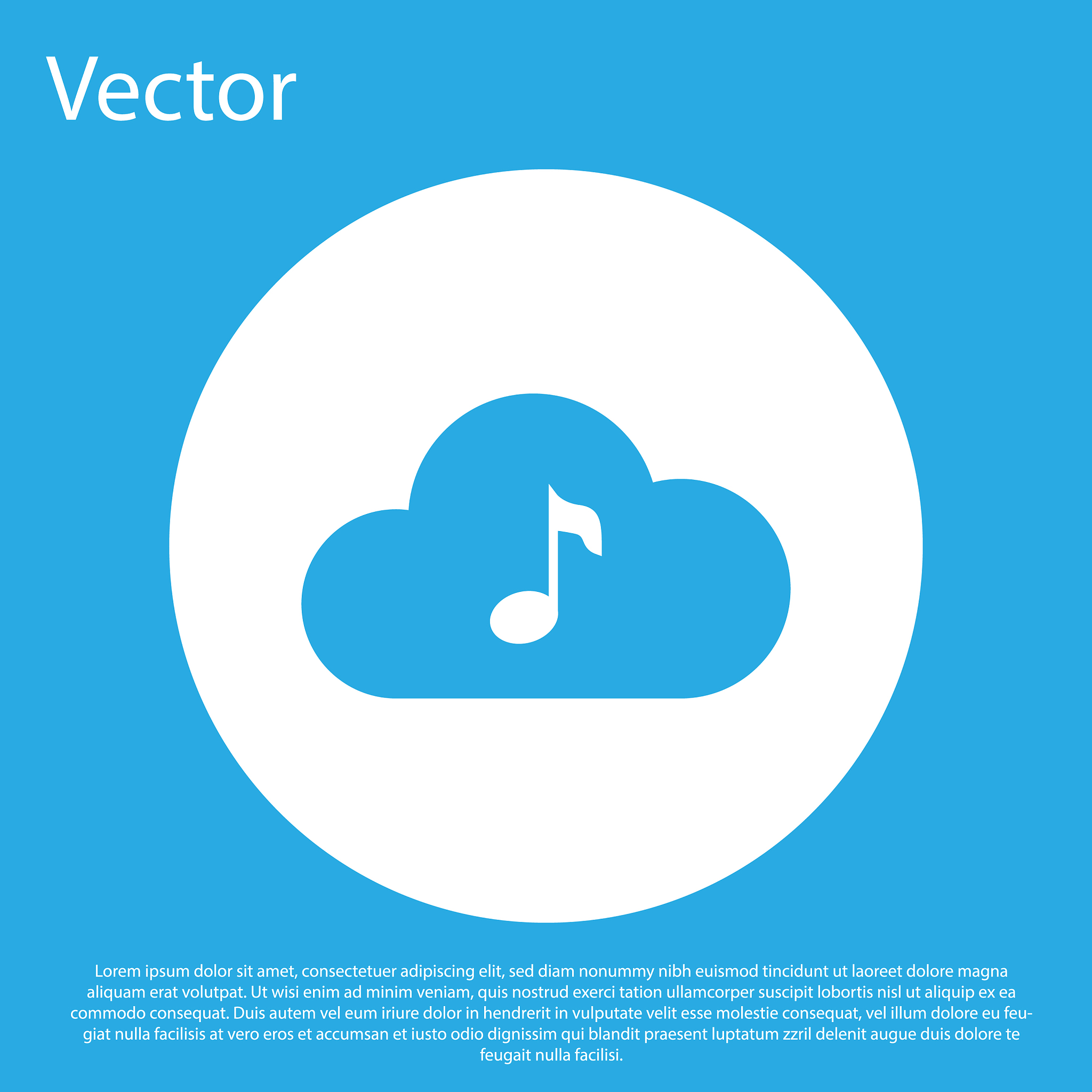 blue music streaming service icon isolated on blue