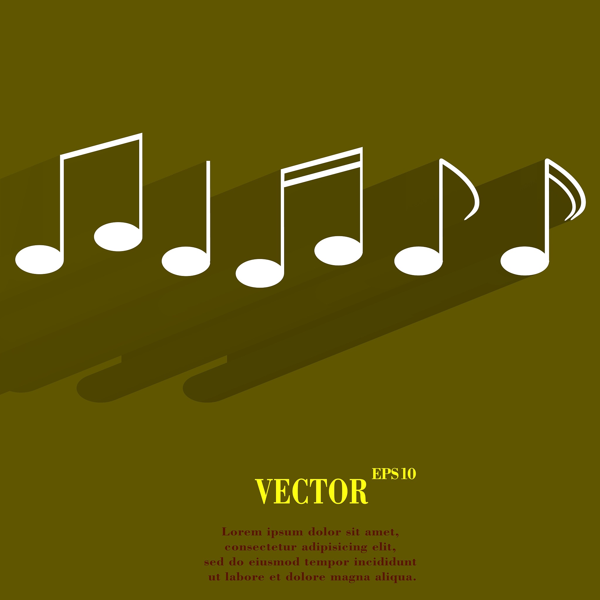 music elements notes web icon, flat design