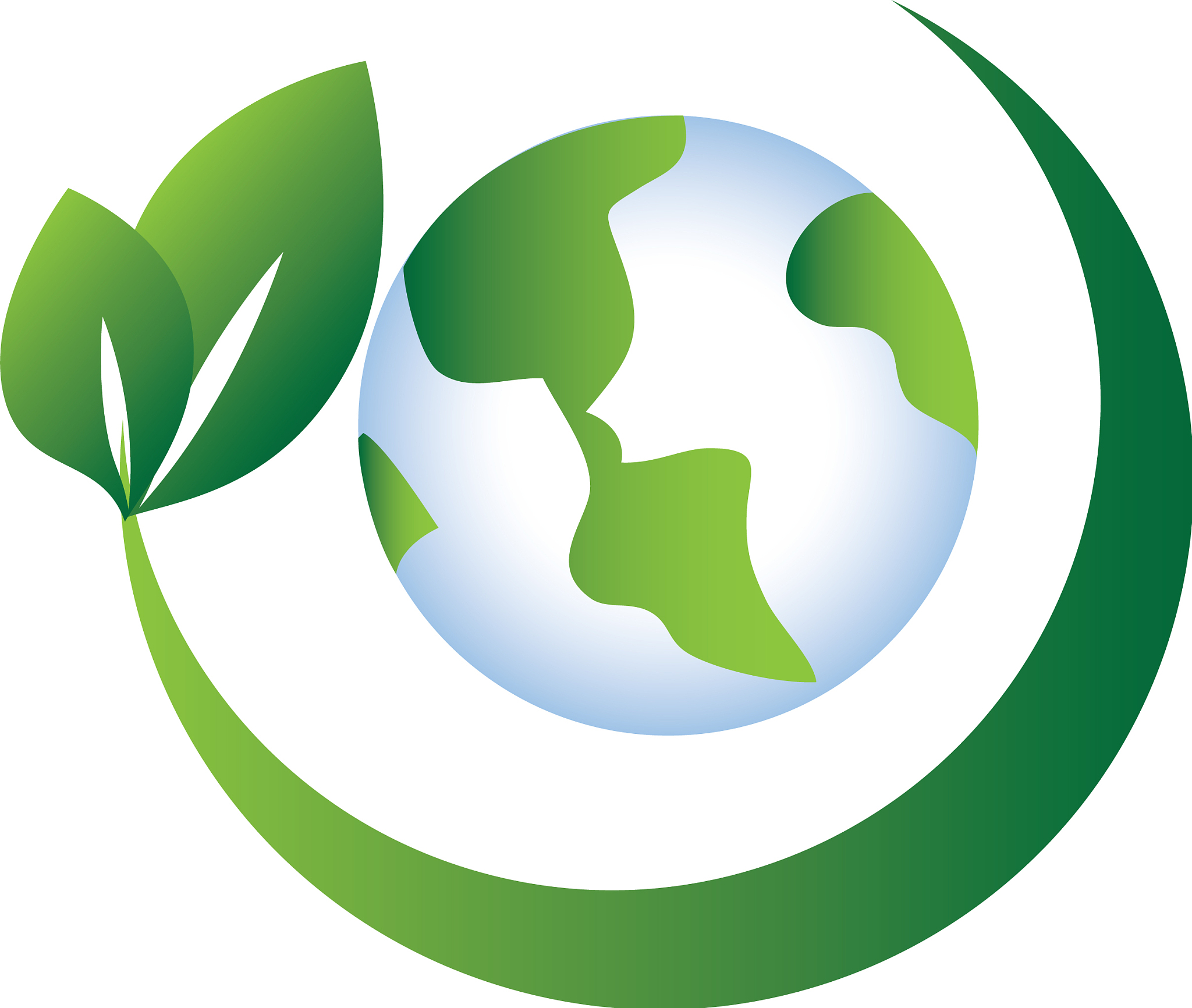 leaves with branch rounded around the world map