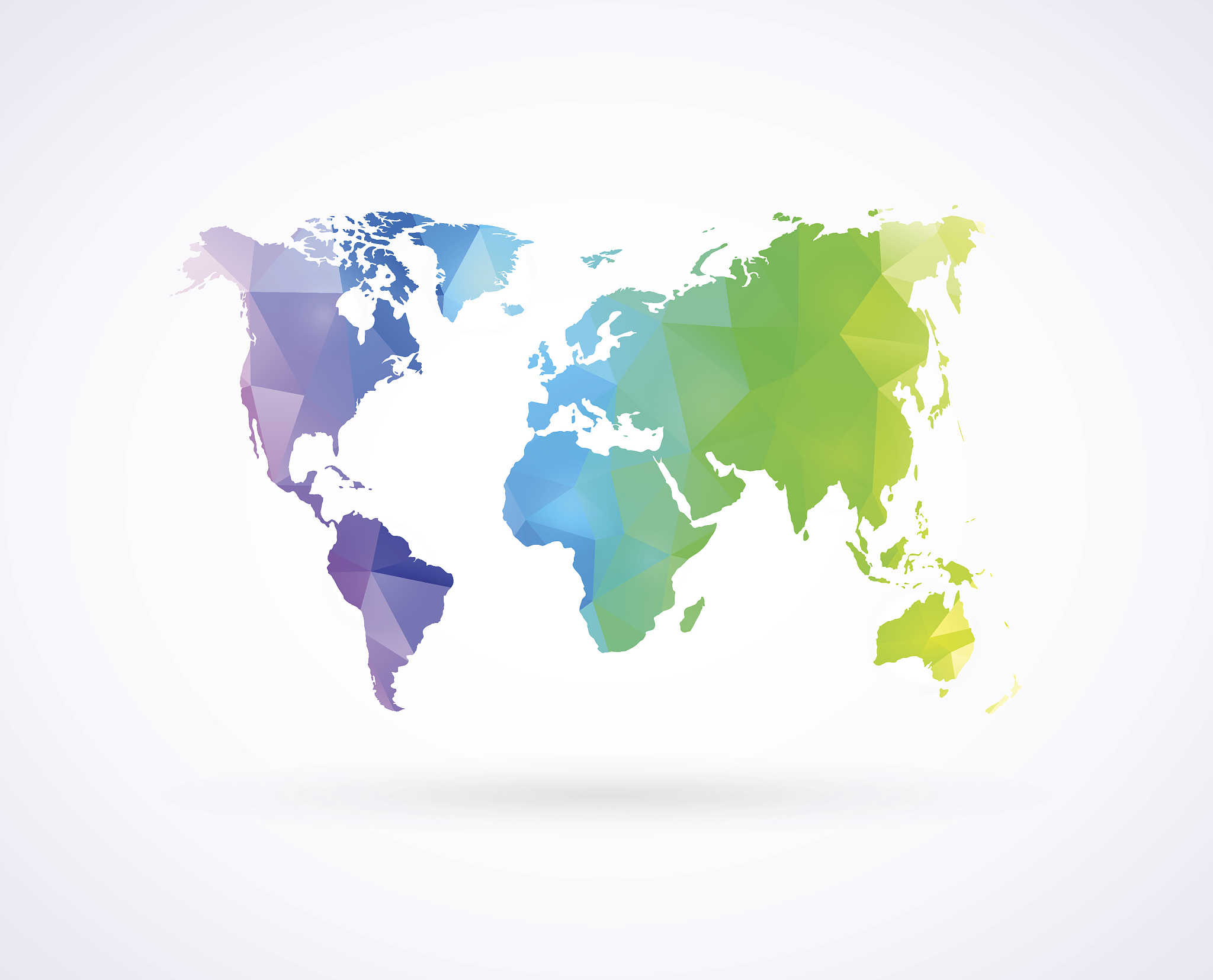 world map of rainbow color