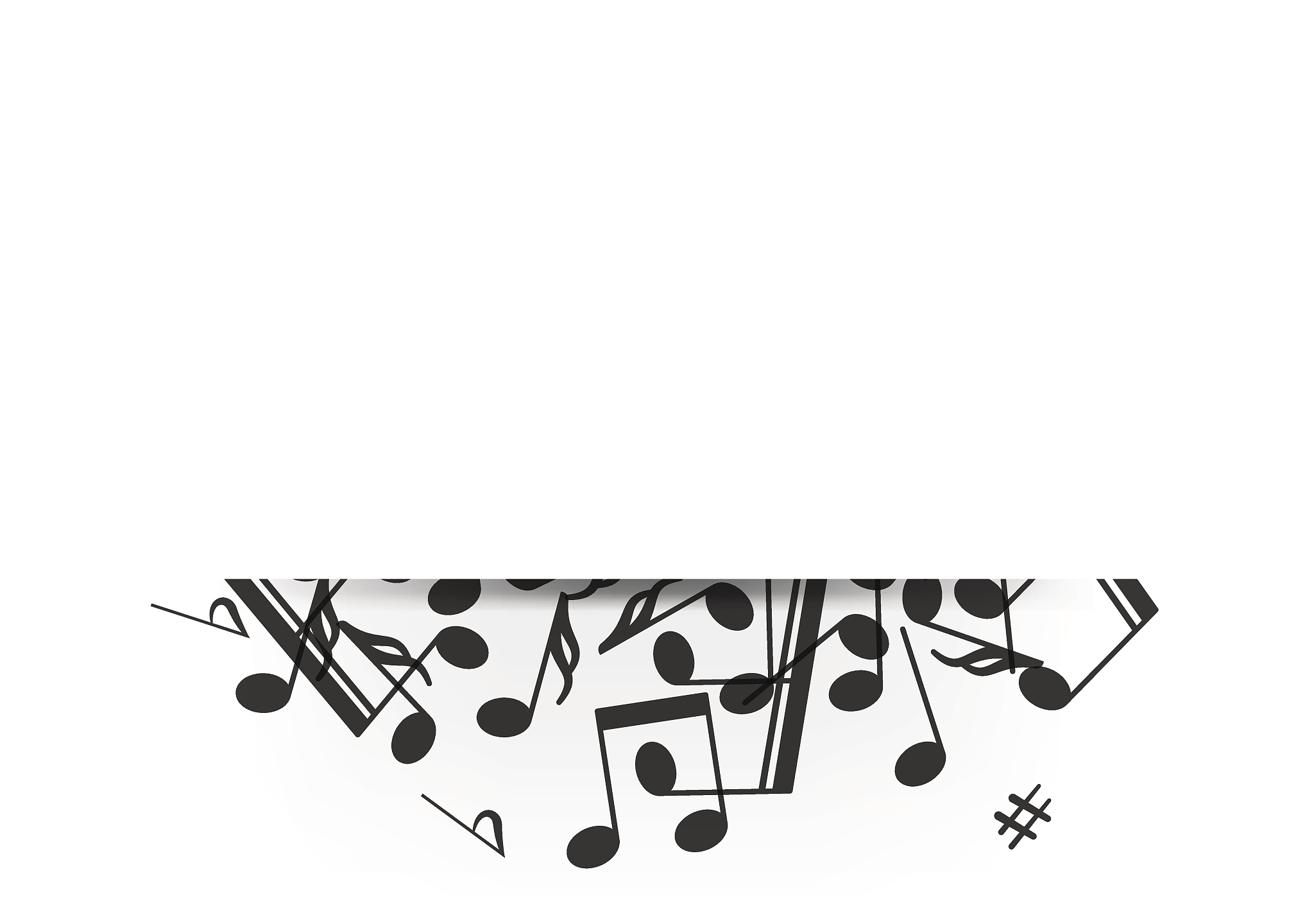 music banner with shadow