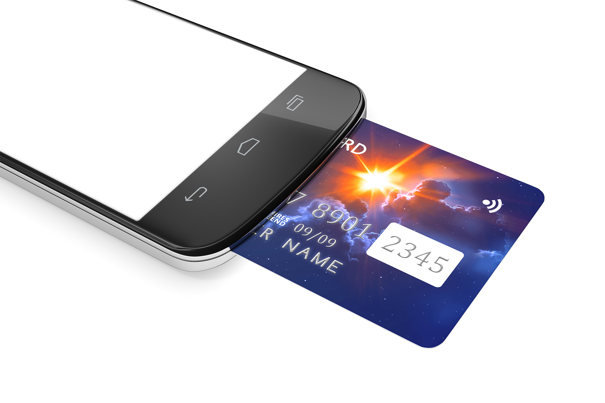 smartphone and a credit card for mobile payment