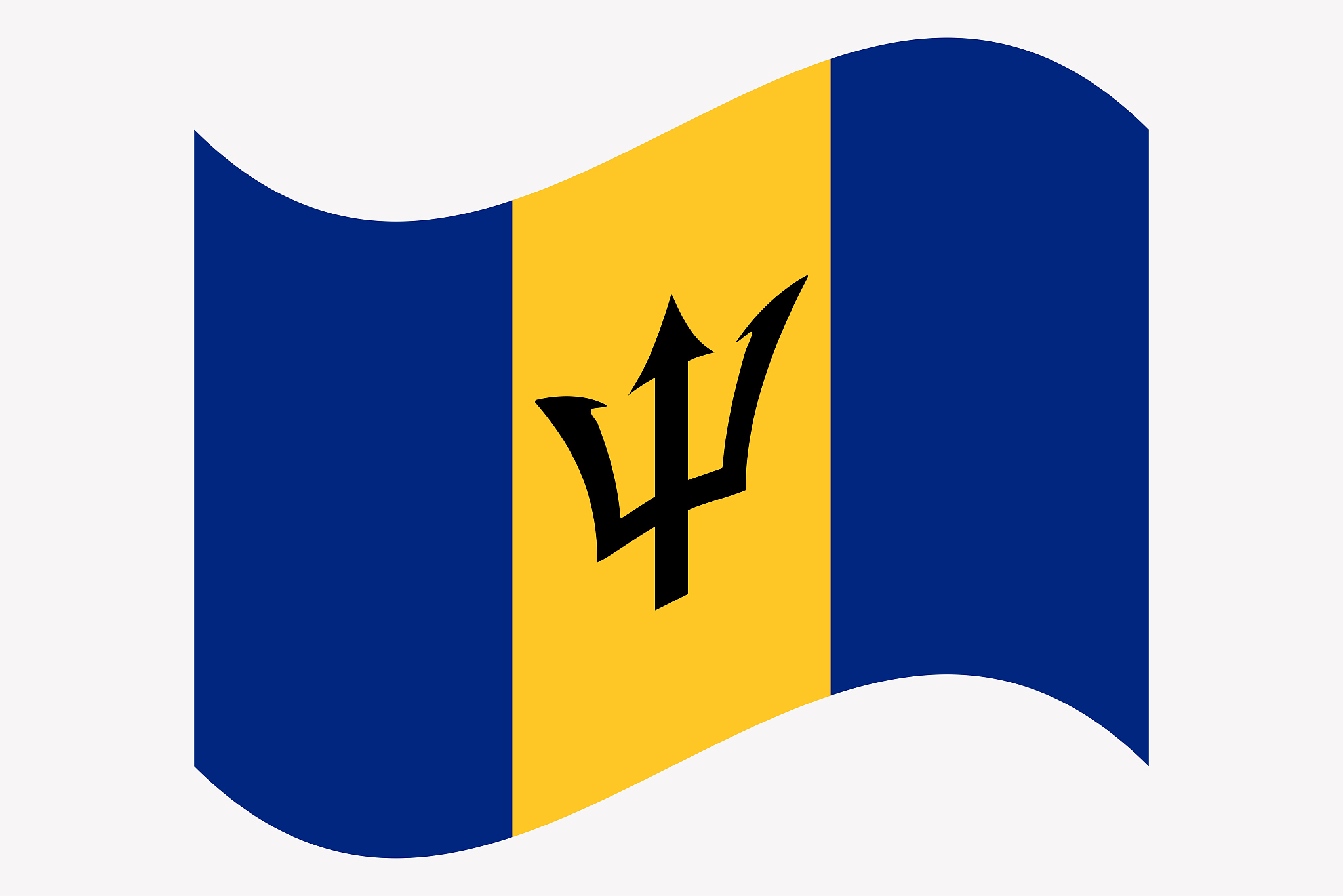 wave flag of barbados vector illustration eps 10