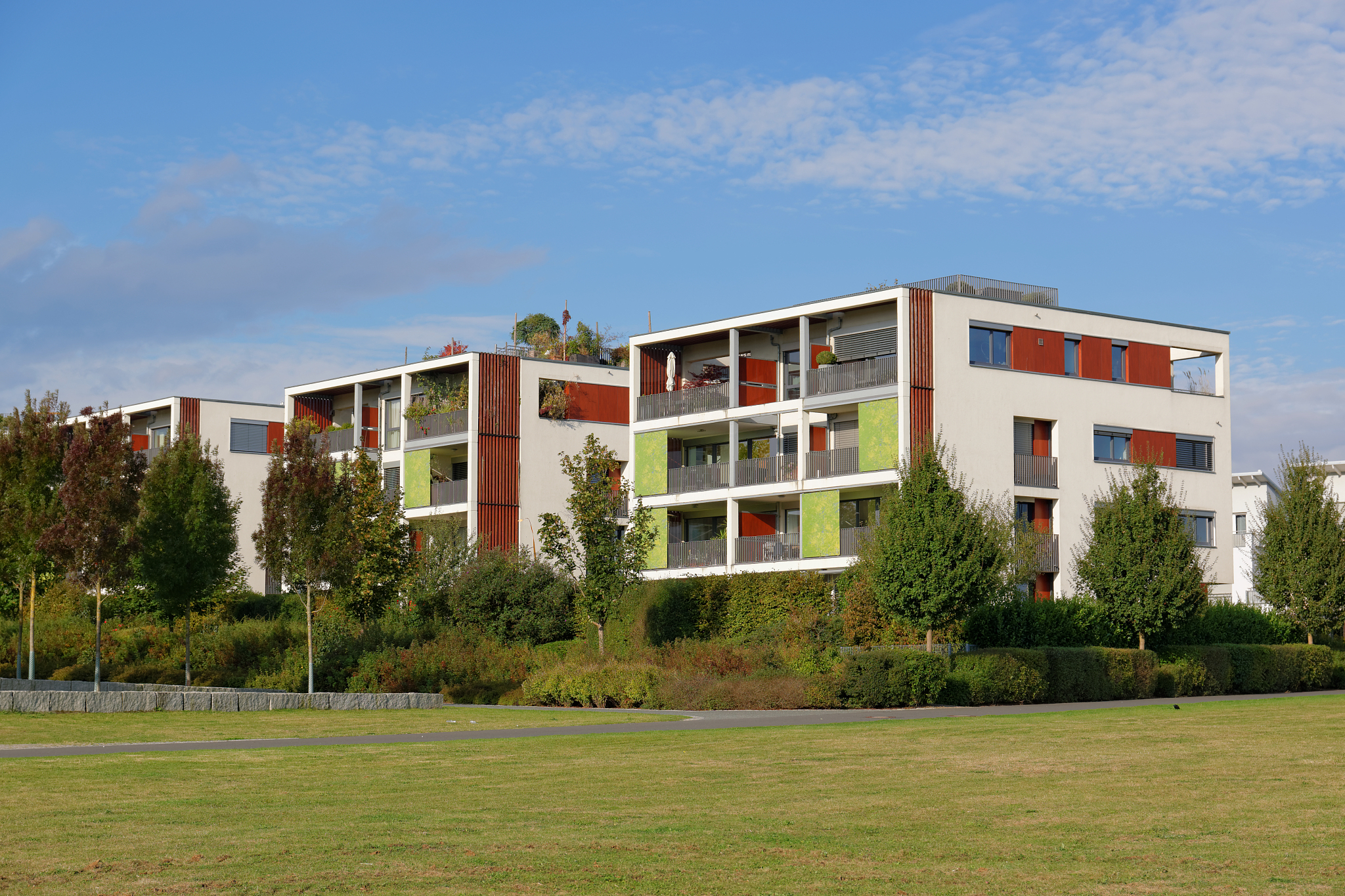 modern building with balcony