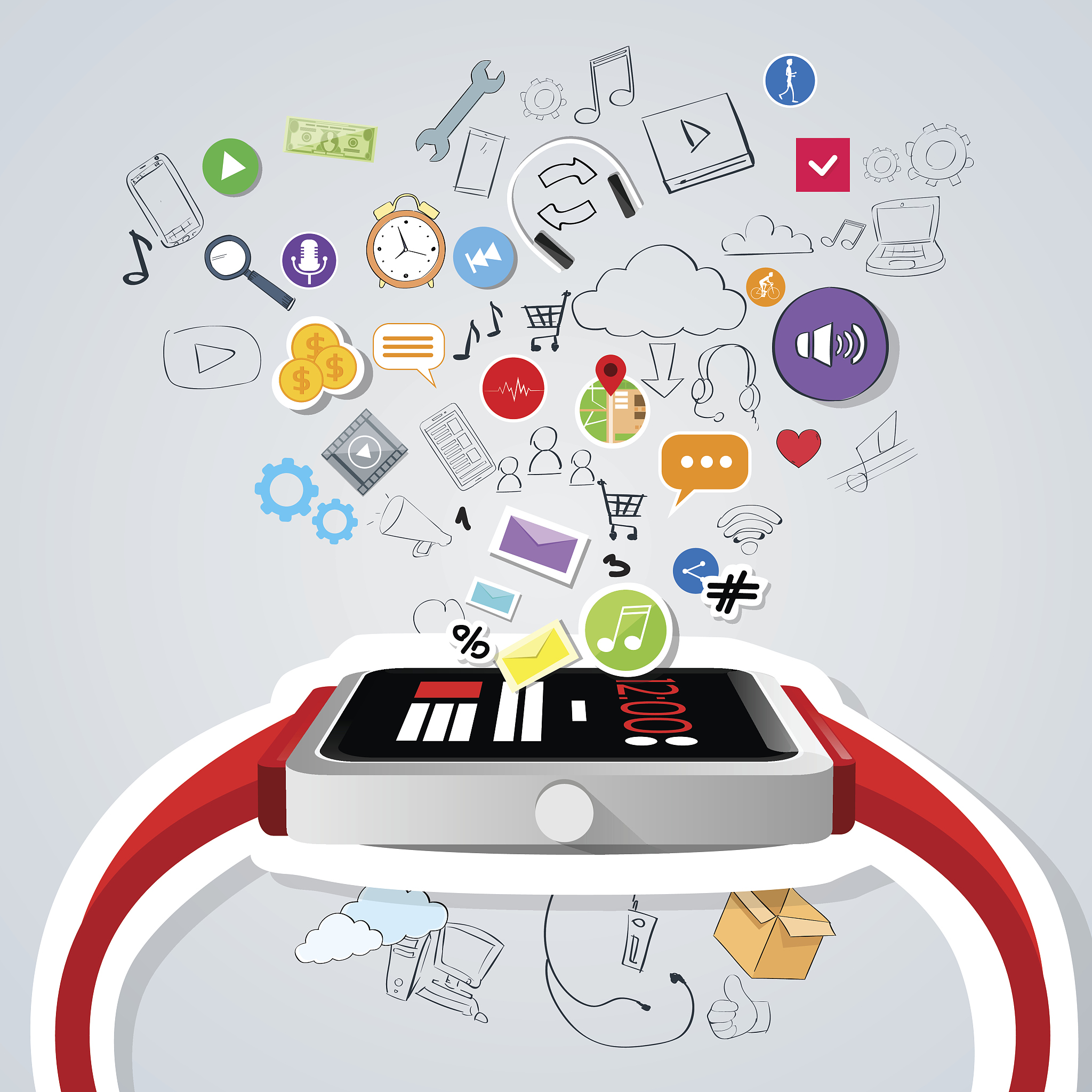 smart watch application technology electronic device apps icons