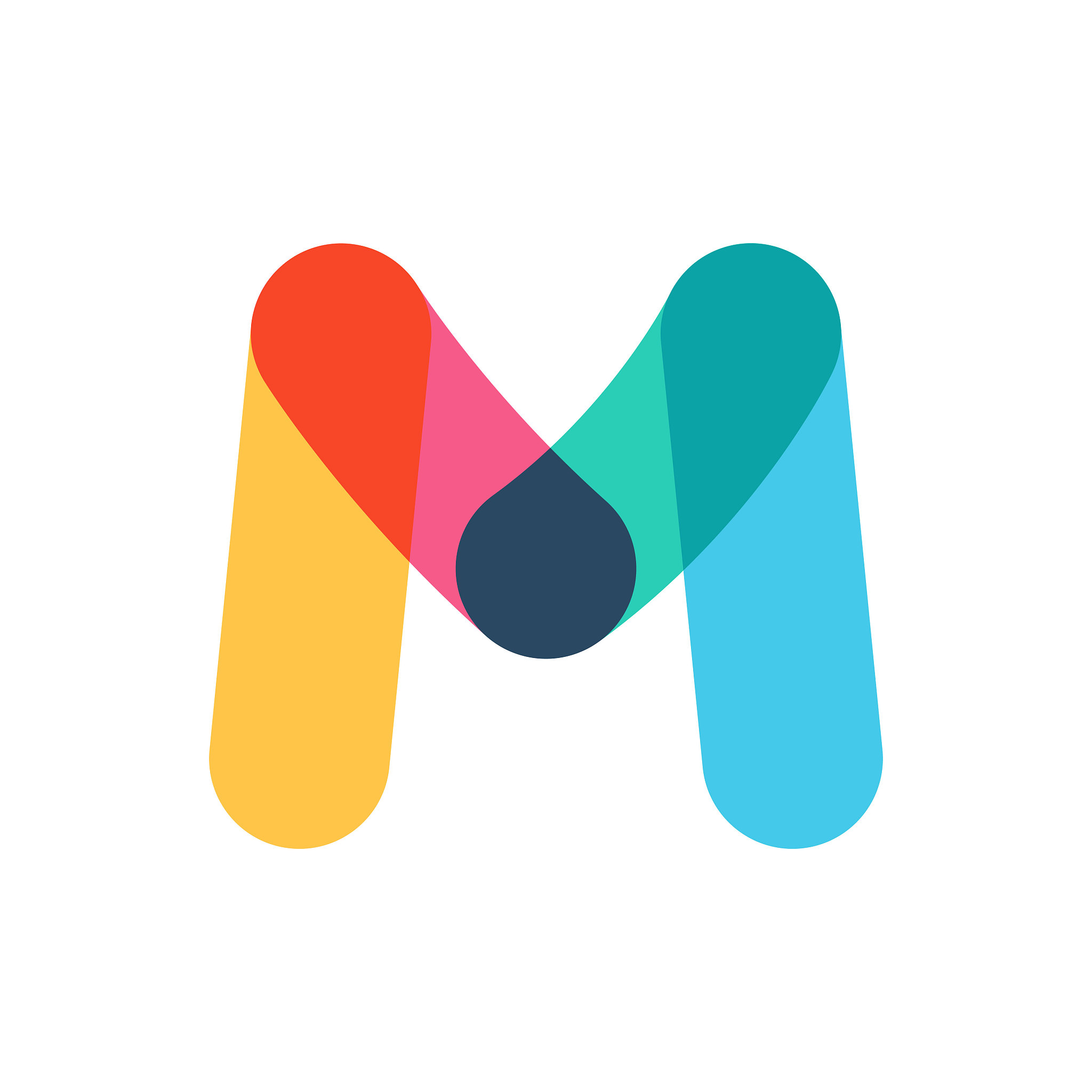 overlapping one line letter m logotype.