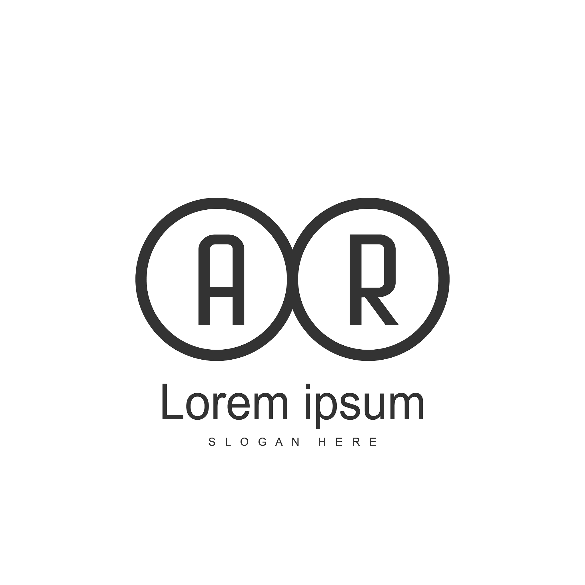 ar letters logo design simple and creative black