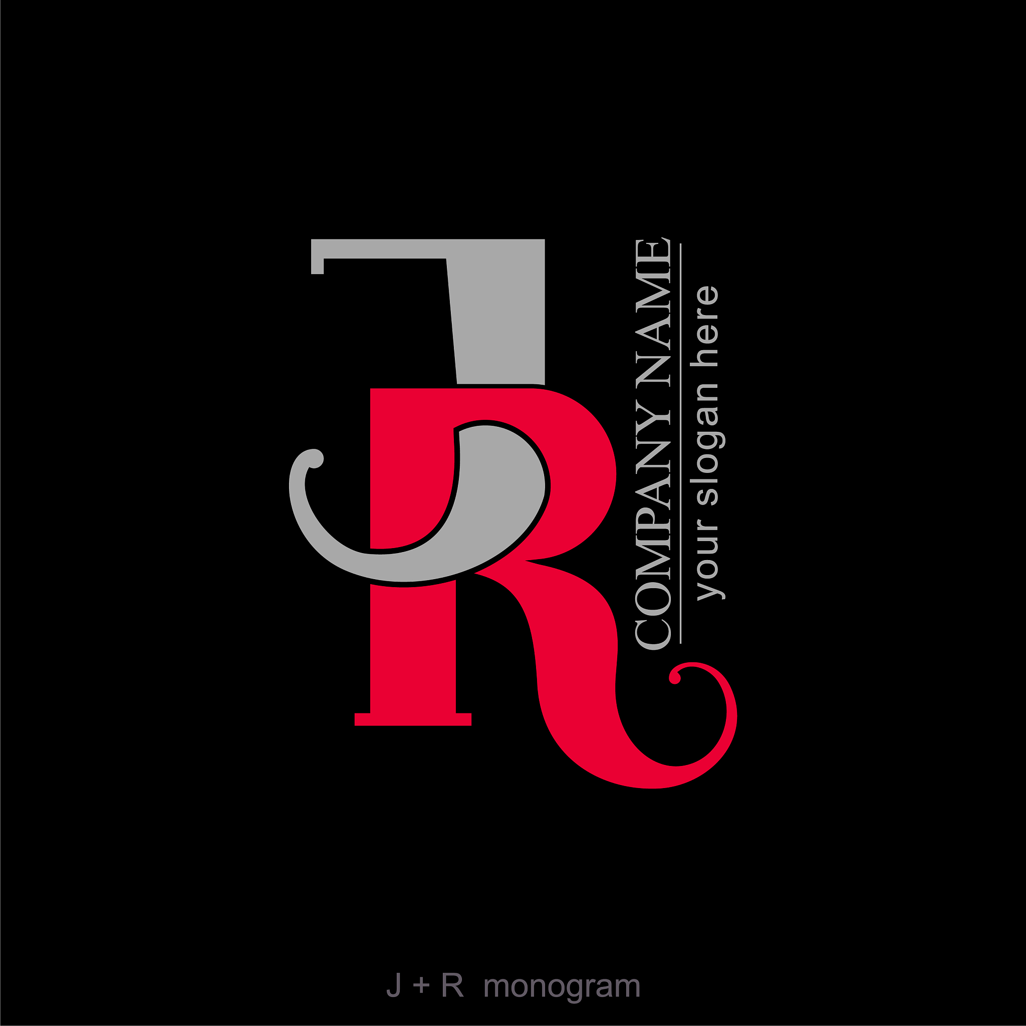 letter jr logo or monogram. blank for business card. for your bu