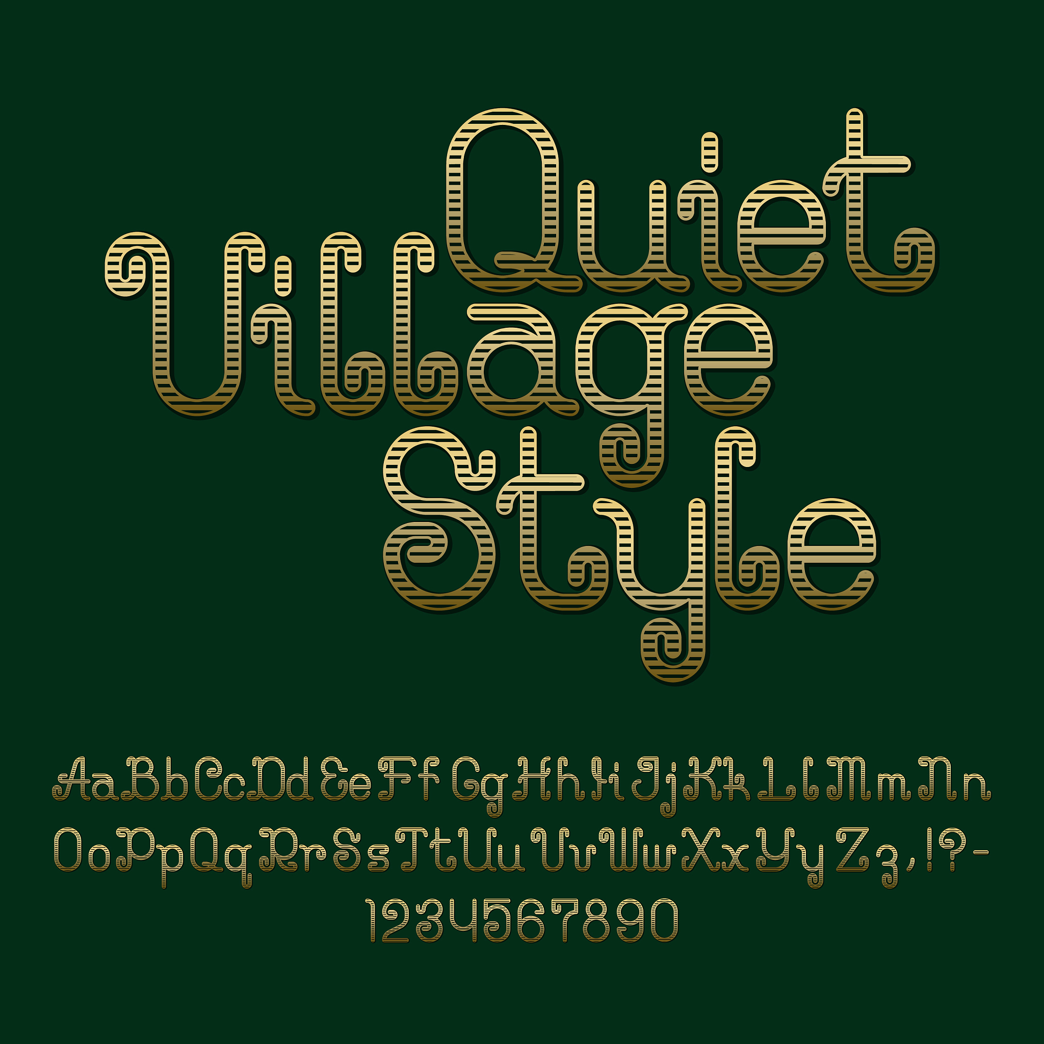 beautiful golden stripy curly font