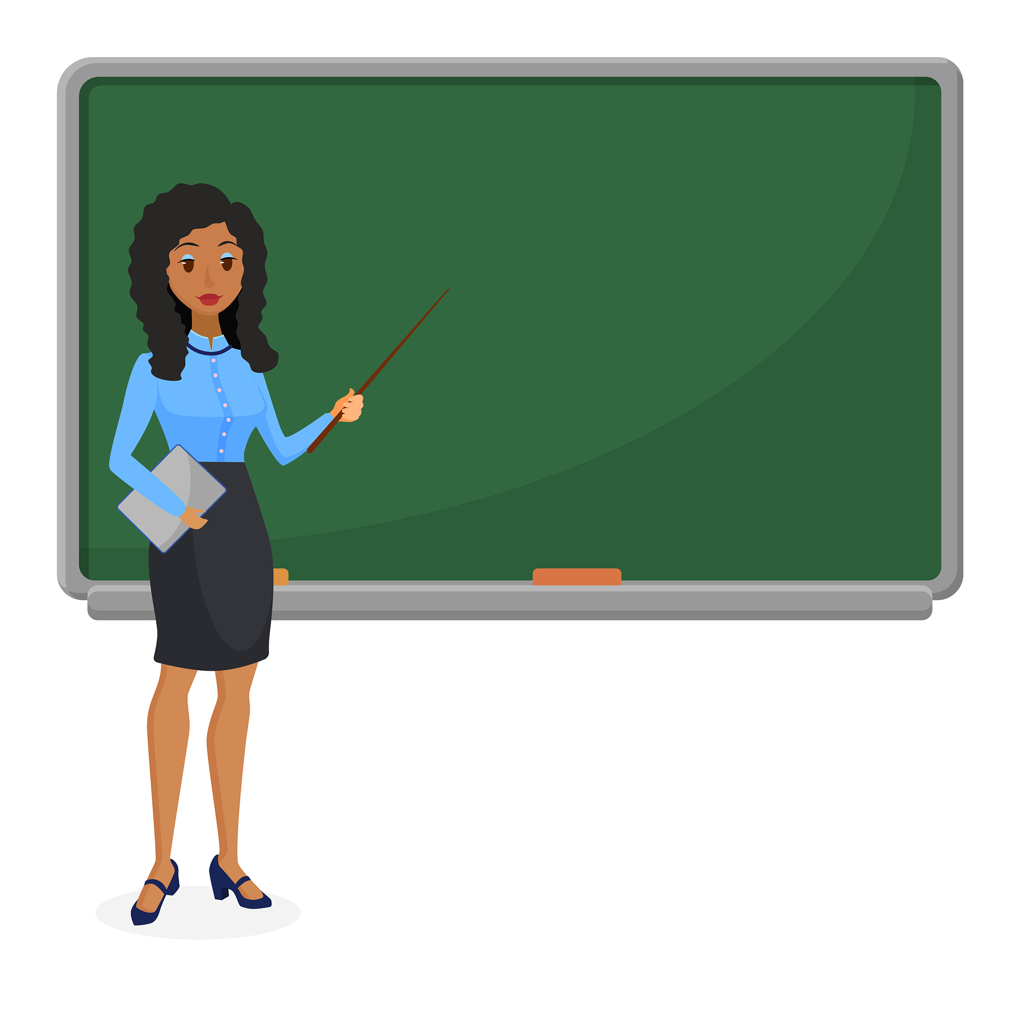 muslim or brazilian looking woman teacher standing