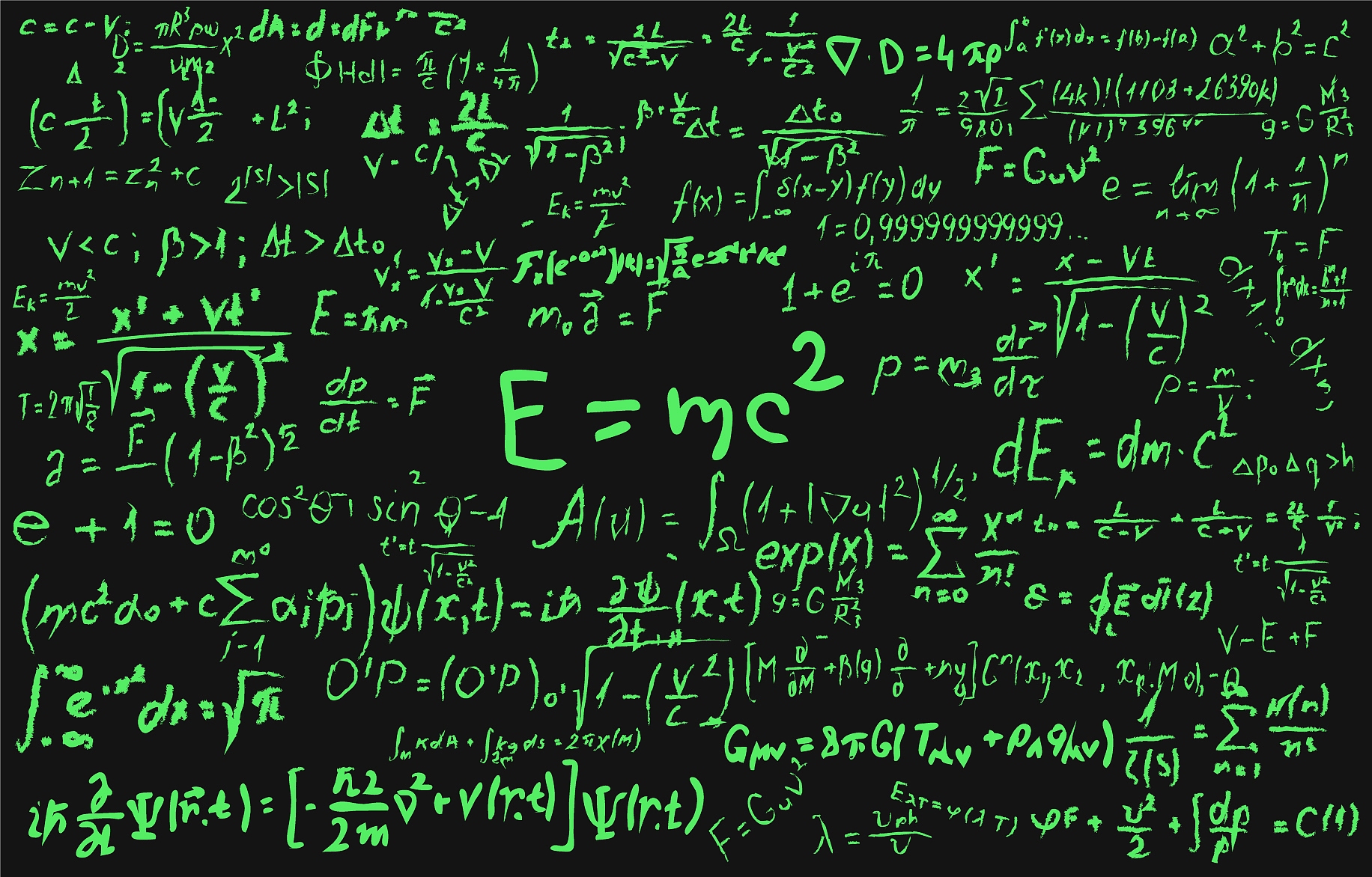 blackboard inscribed with scientific formulas and