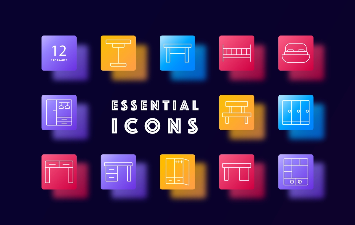 HTML Header with SVG Icons: Icon Buttons, Search Box & More