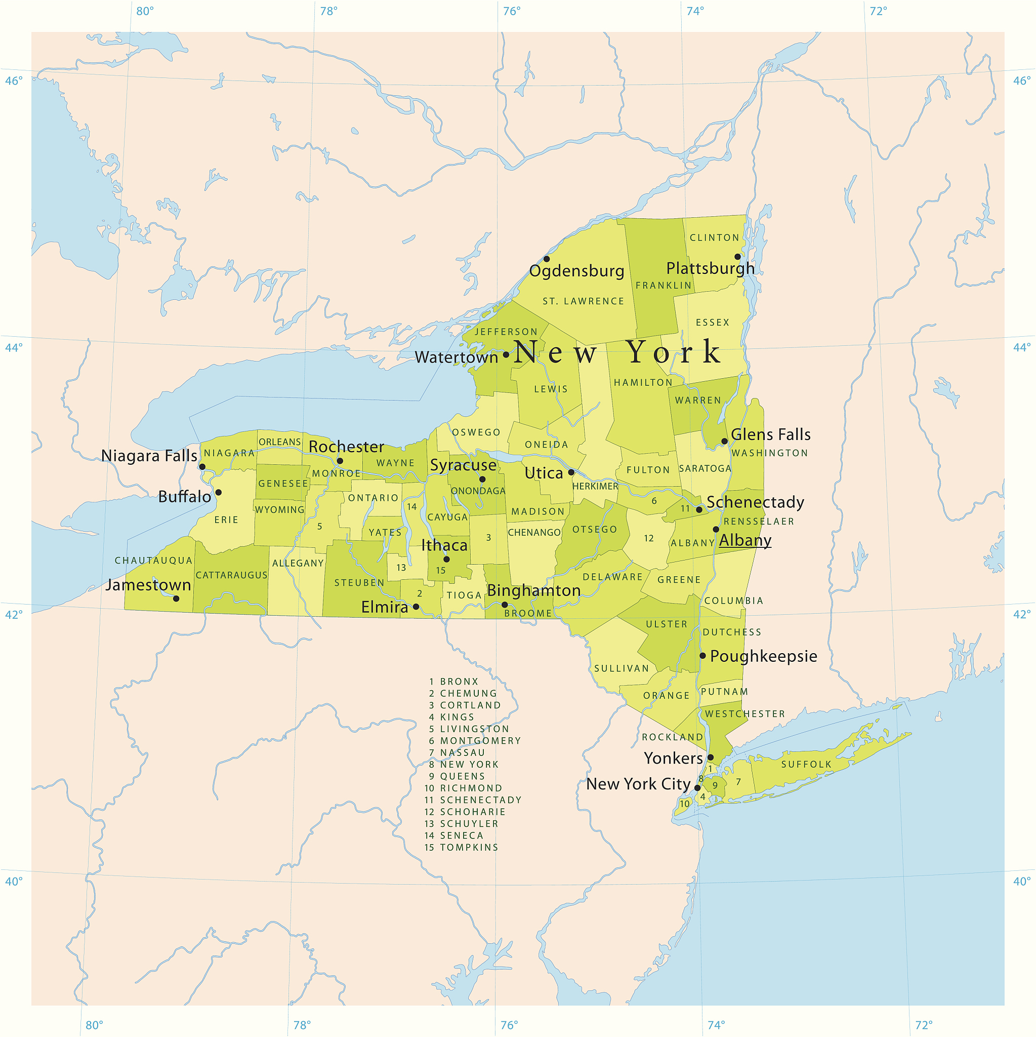 new york state vector map
