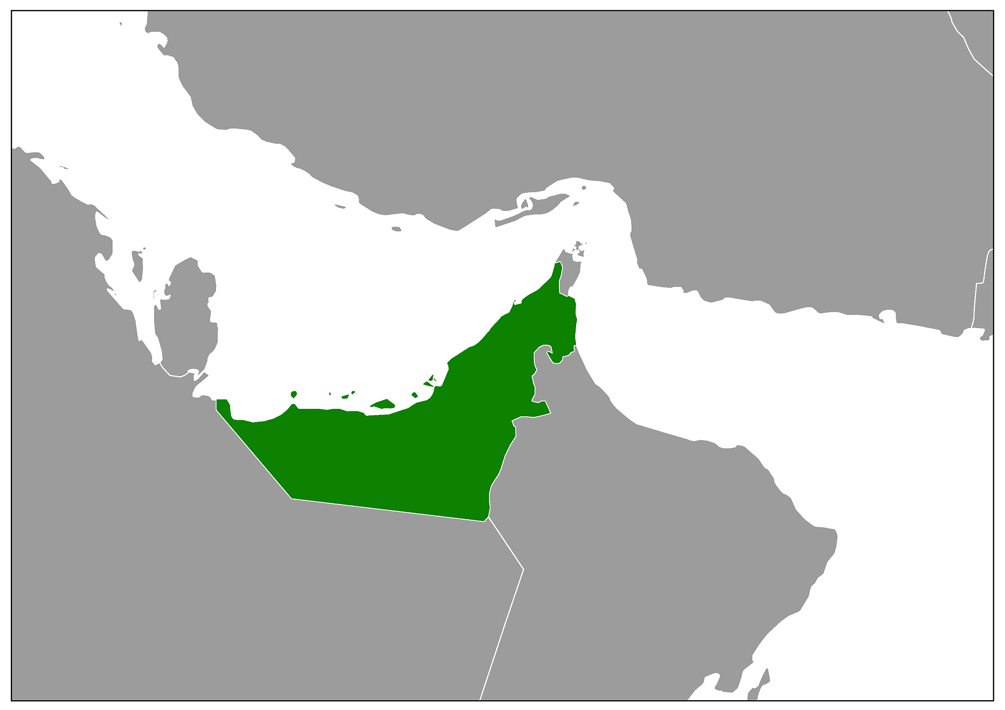 united arab emirates map on gray base green view