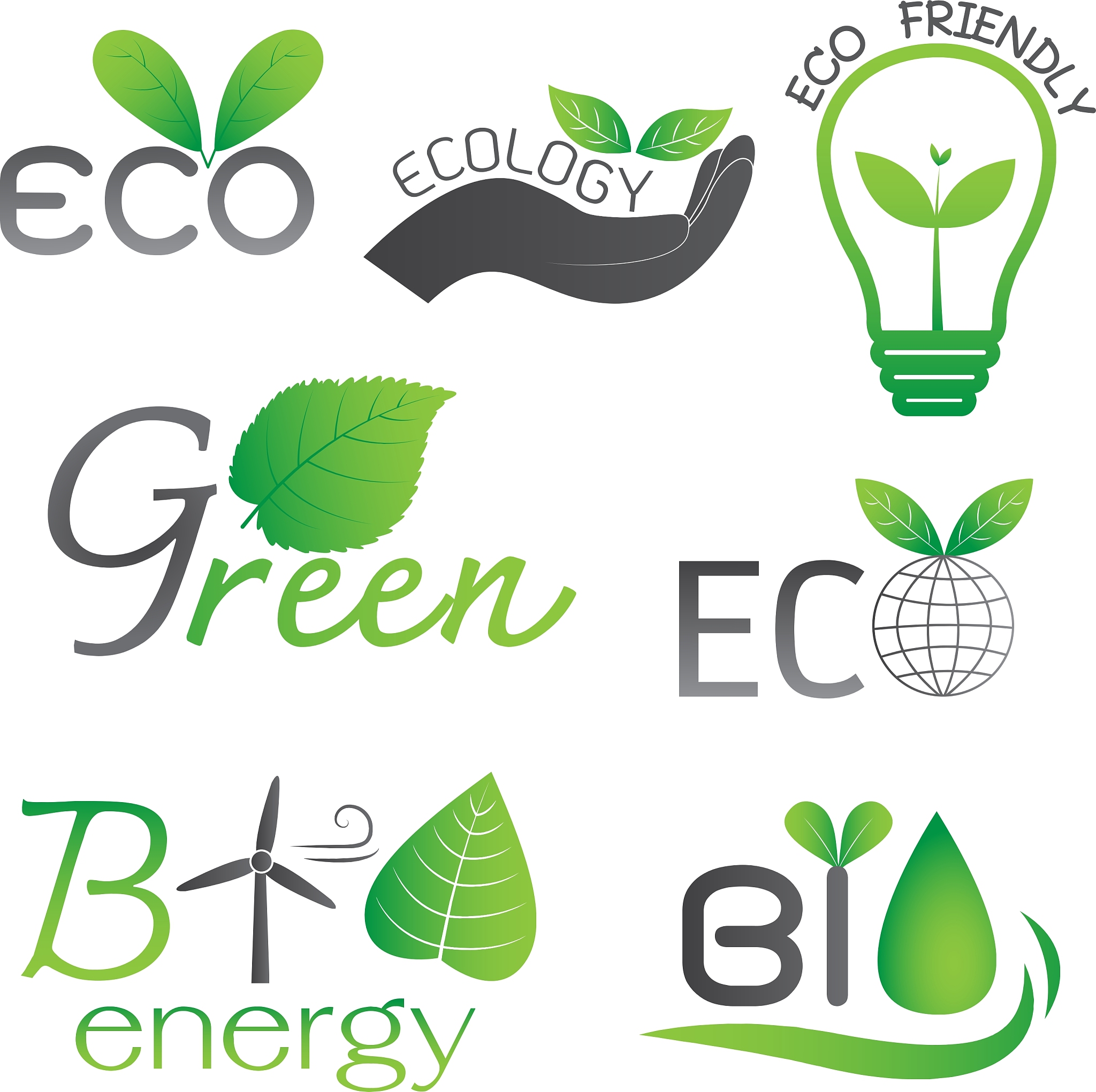 ecology and bio energy icons