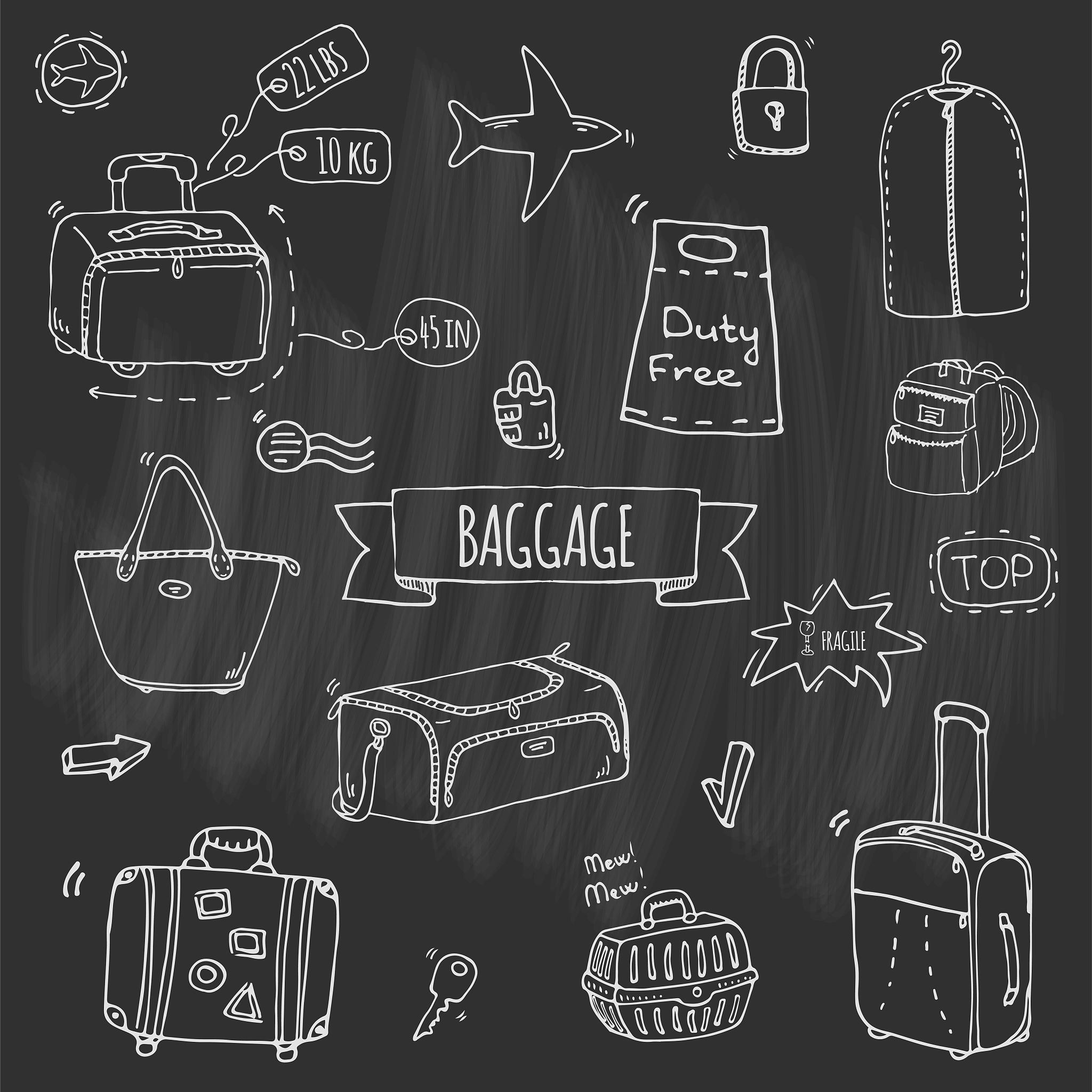 baggage icons set