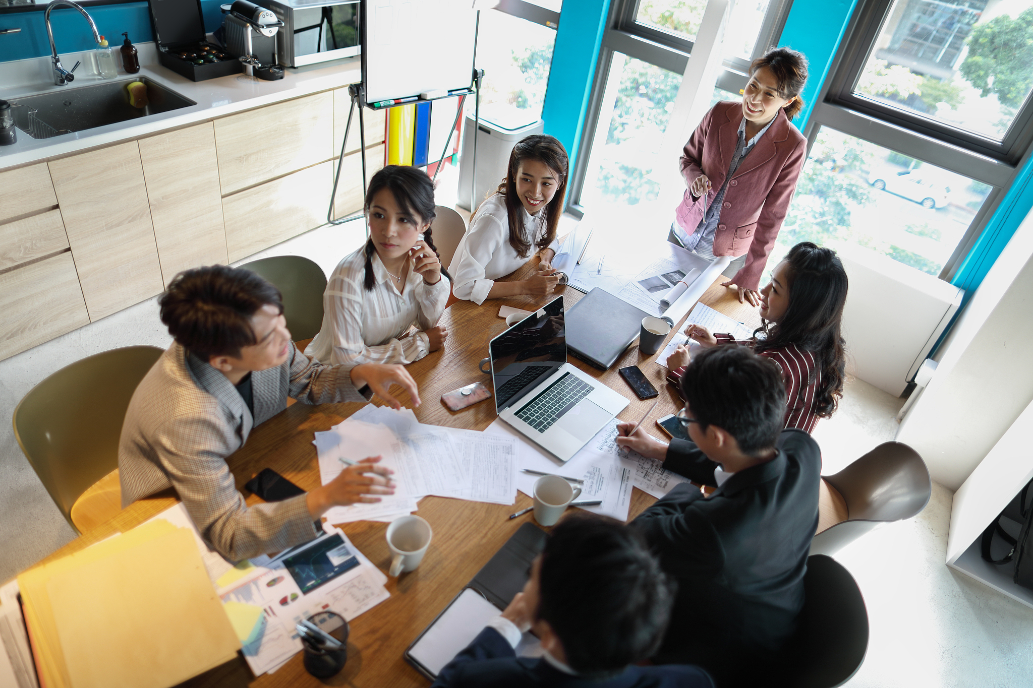 group of business persons in discussion