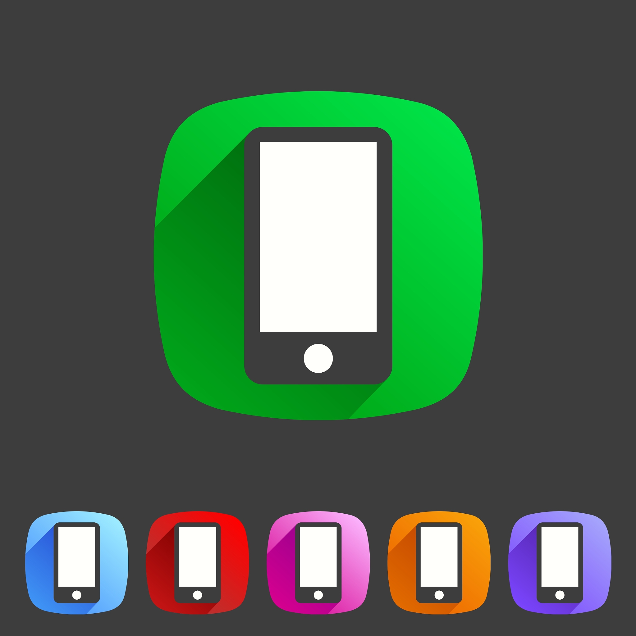 smartphone tablet flat icon badge