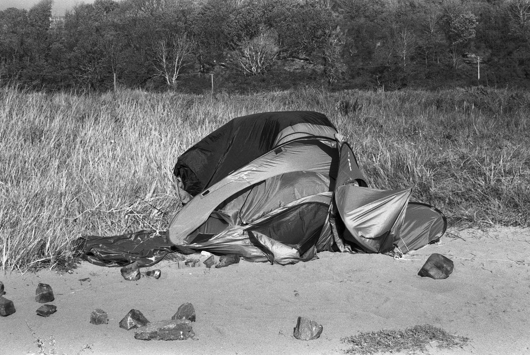 discarded tent
