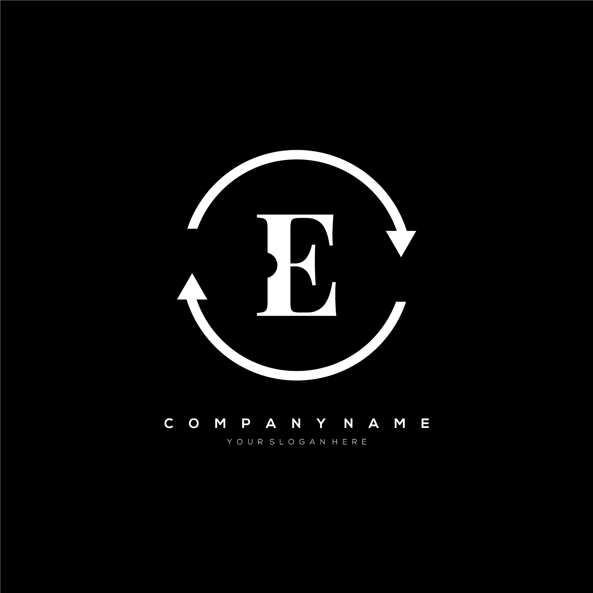 e letter logo template