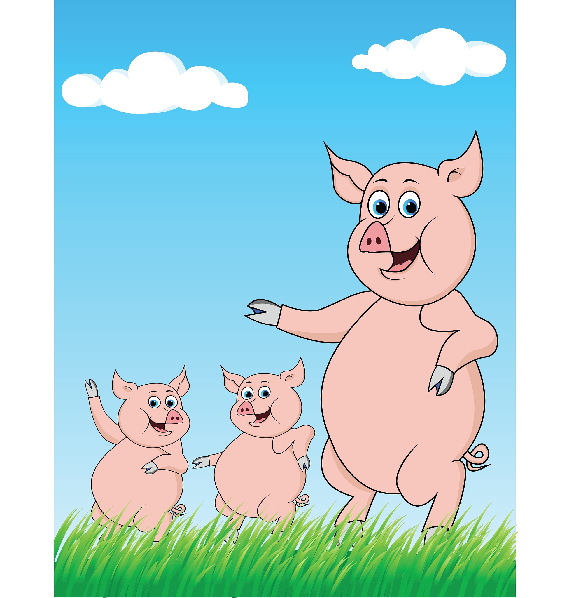 The Story of the Three Little PigsThree little pigsThere are three little pigs。 They live in a small house with their mother。 "This house is too small。 The three of you must leave home。 You must
