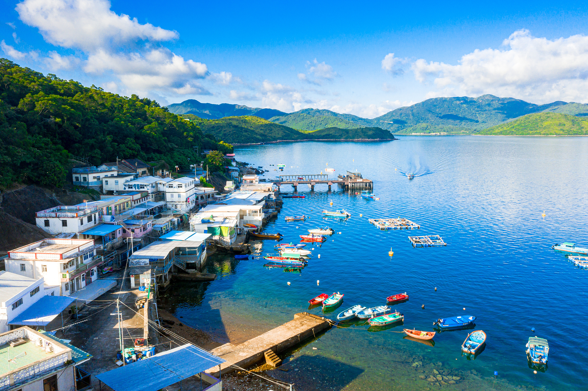 drone view of a seascape of ko lau wan fishing village where is 