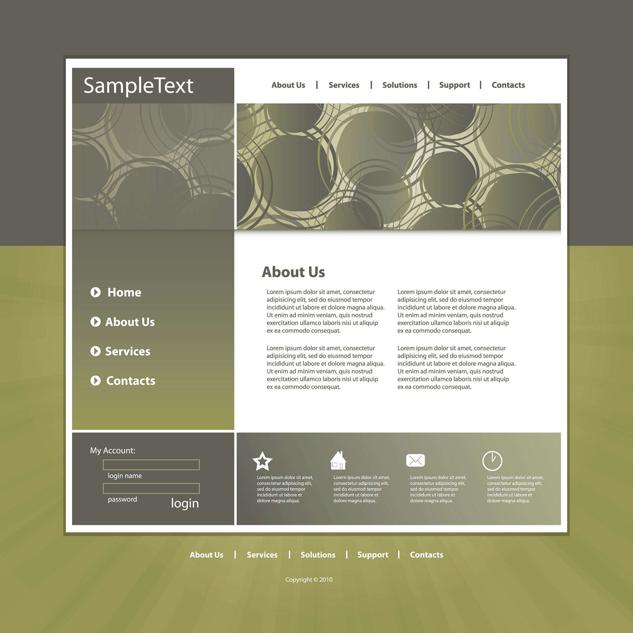 one page website template