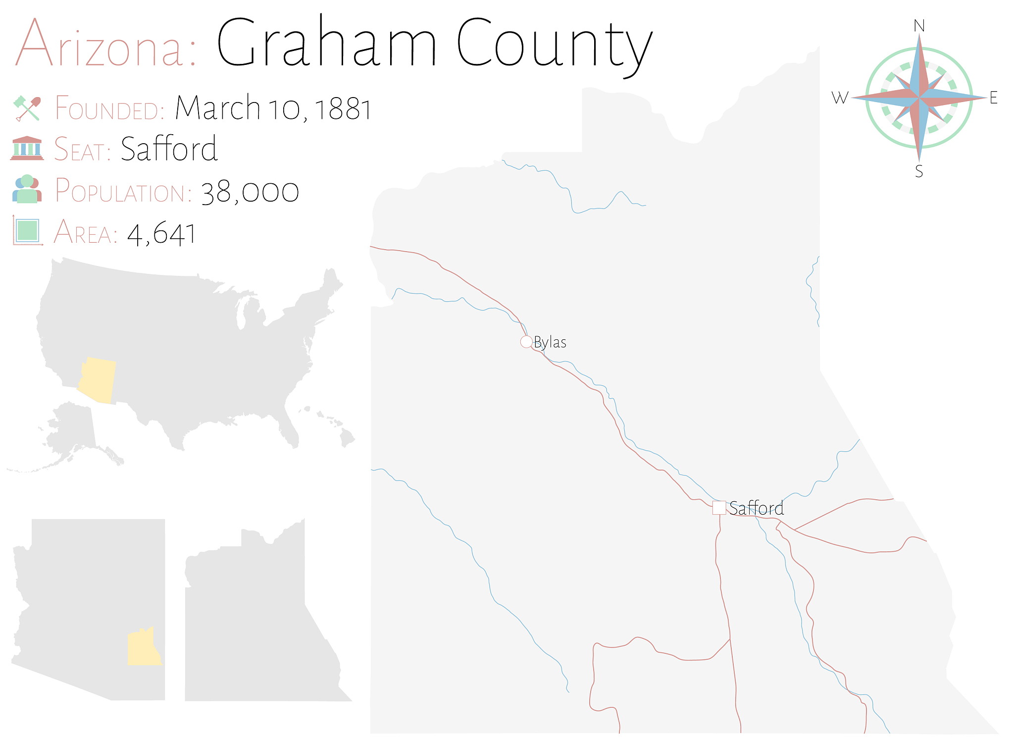 map graham county in arizona