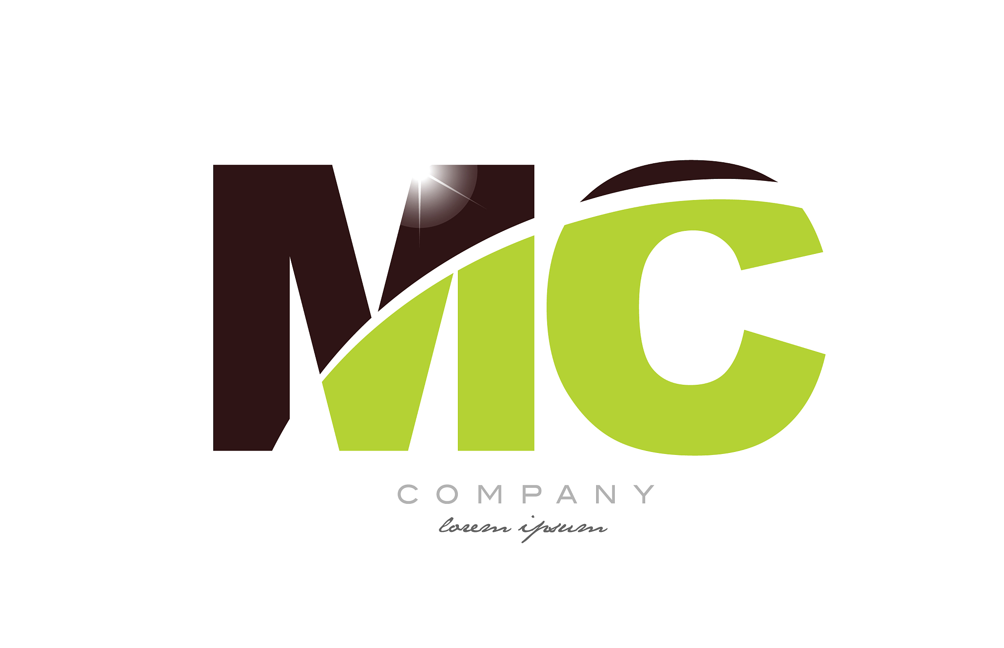 letter mc m c alphabet combination in green and