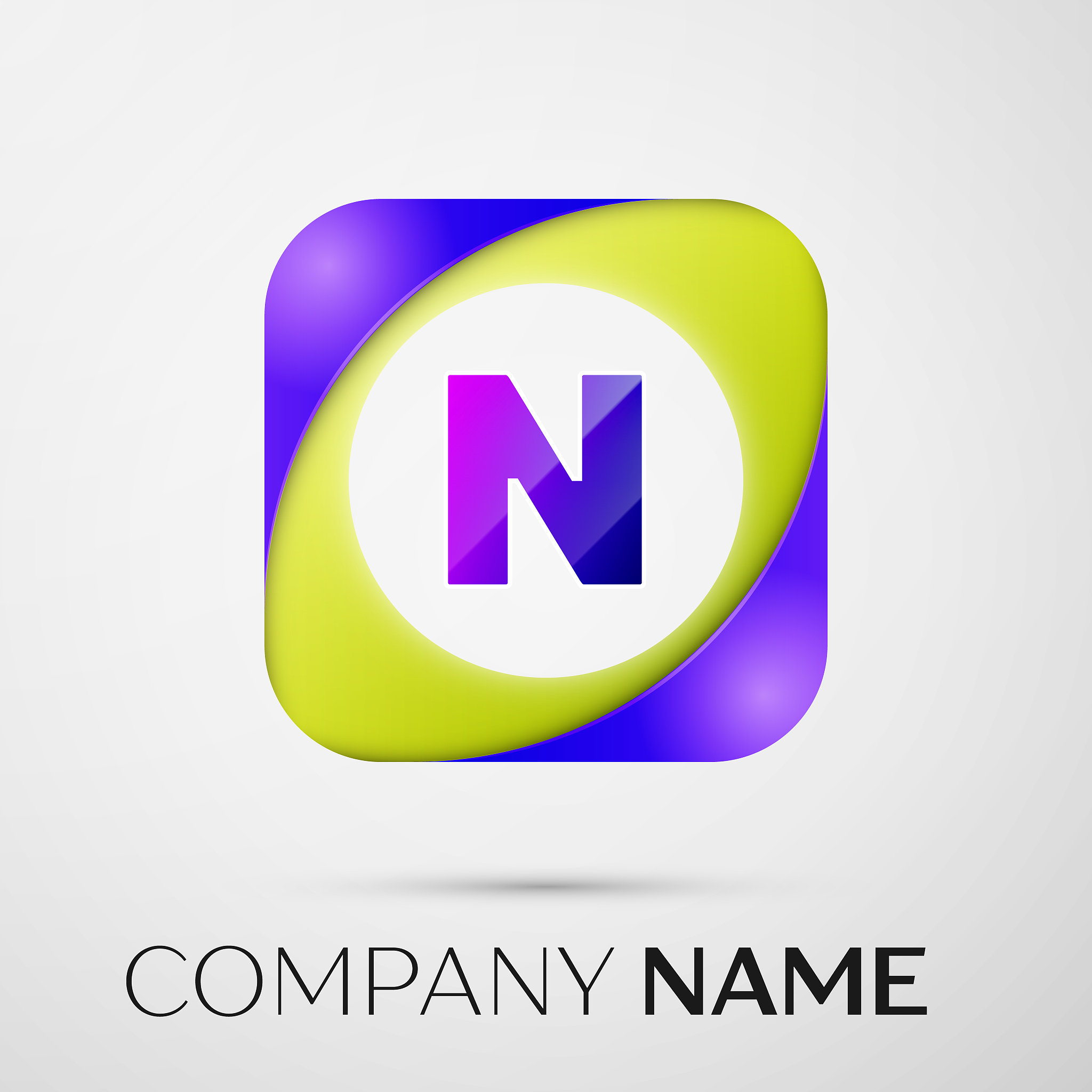 letter n logo symbol in the colorful square on